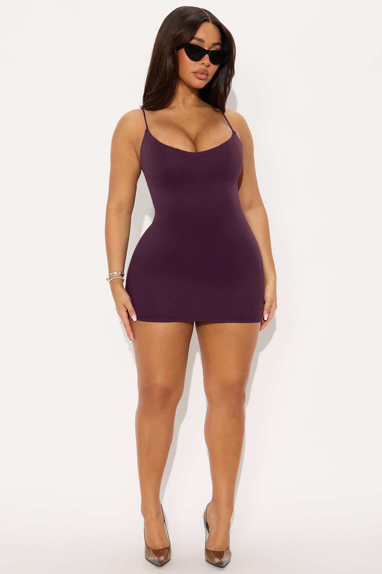 Dali Double Lined Micro Mini Dress - Plum