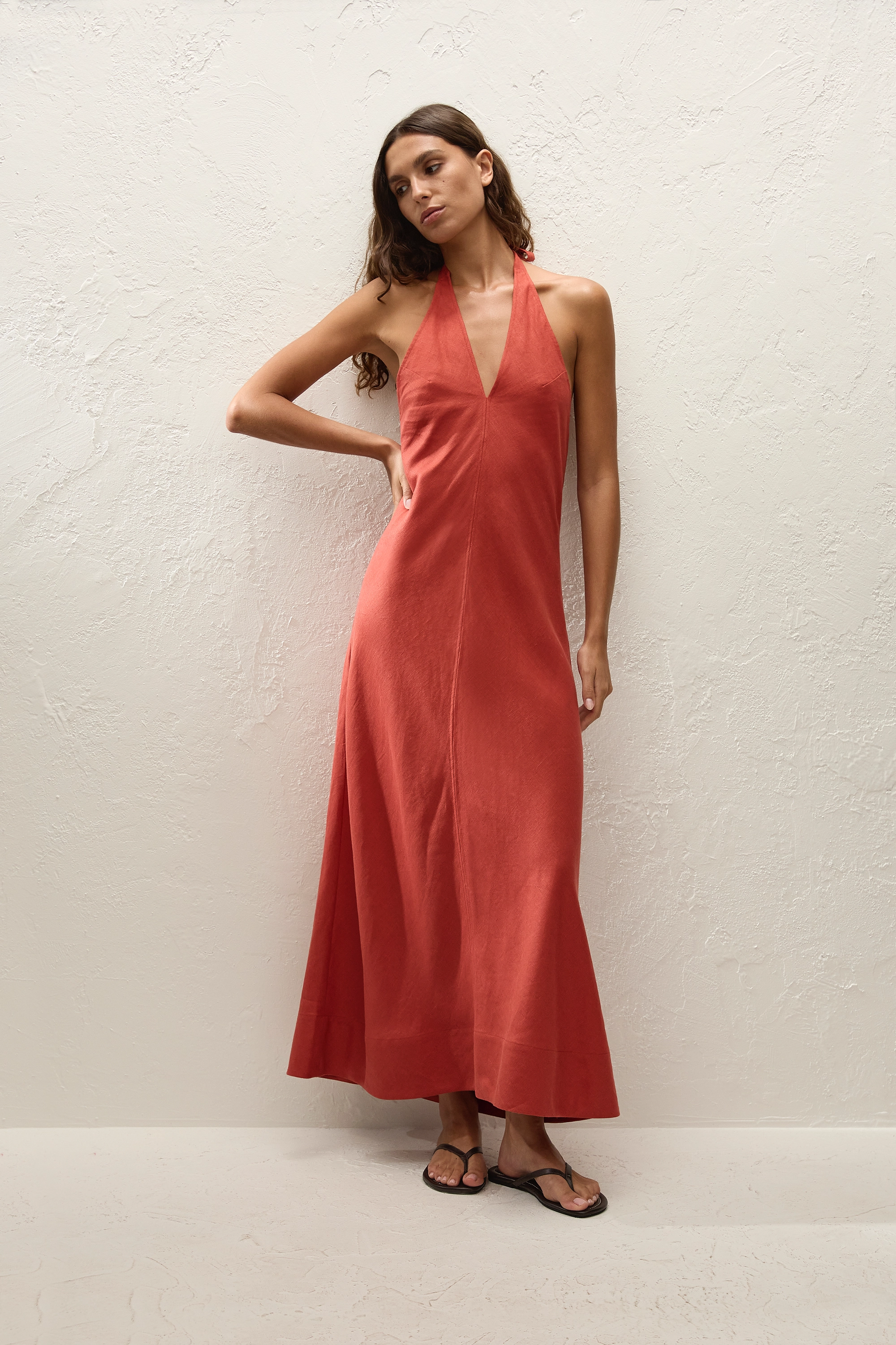 Amara Midi Dress Dusty Tomato - Final Sale