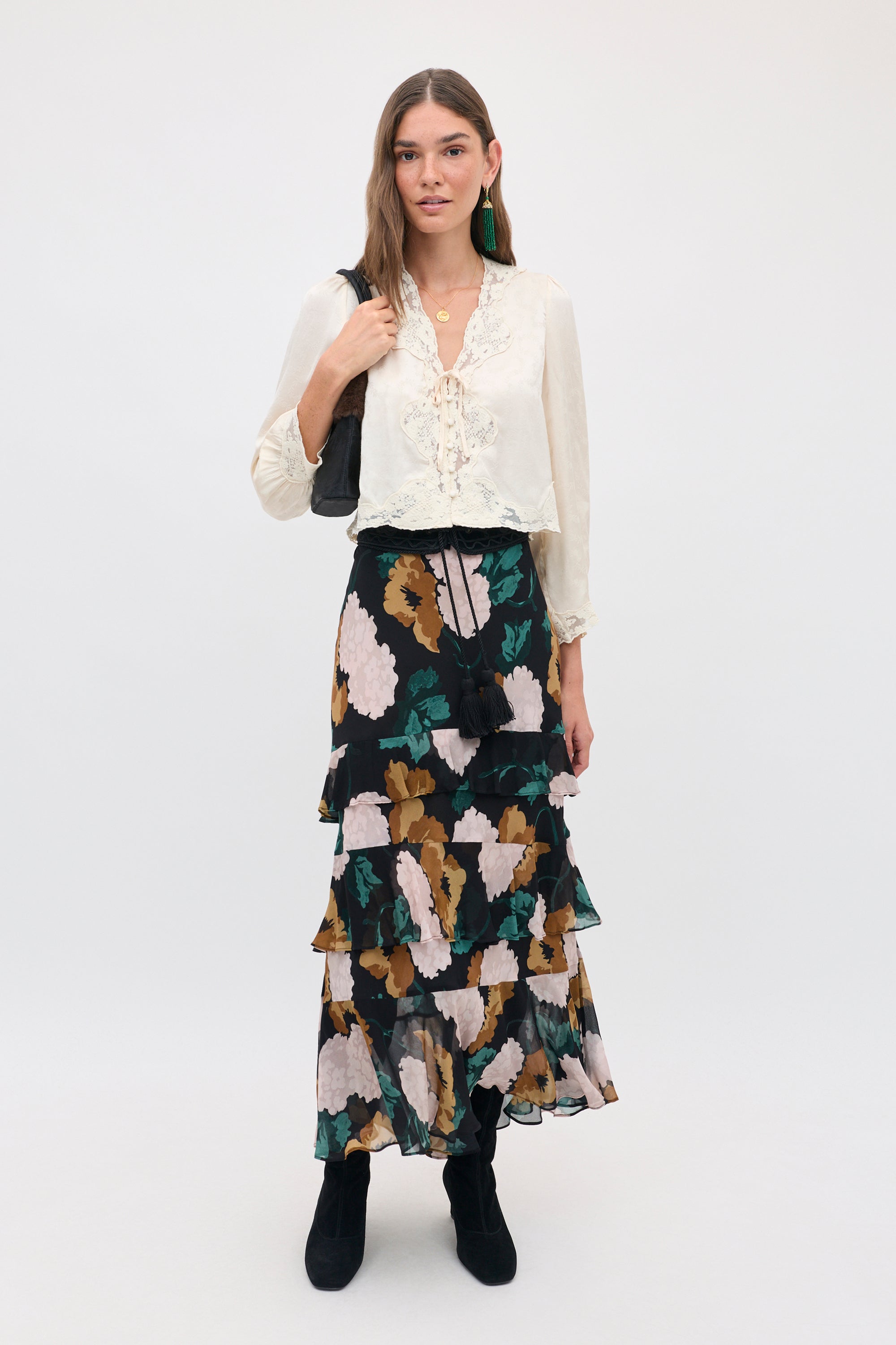 Preslee -  Hydrangea Floral Charcoal