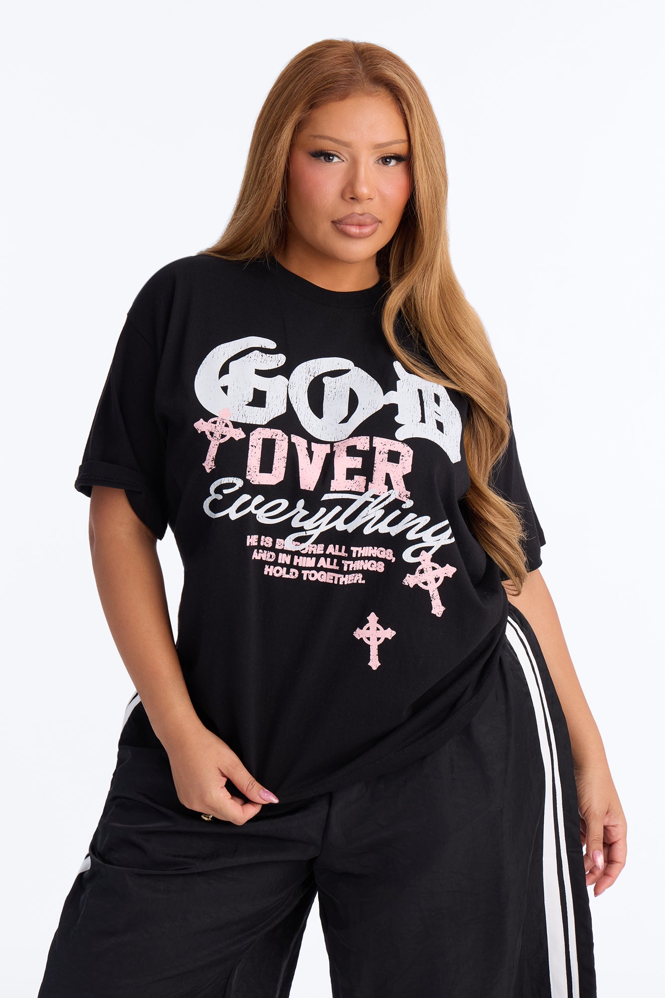 God Over Everything Cross Tee - Black