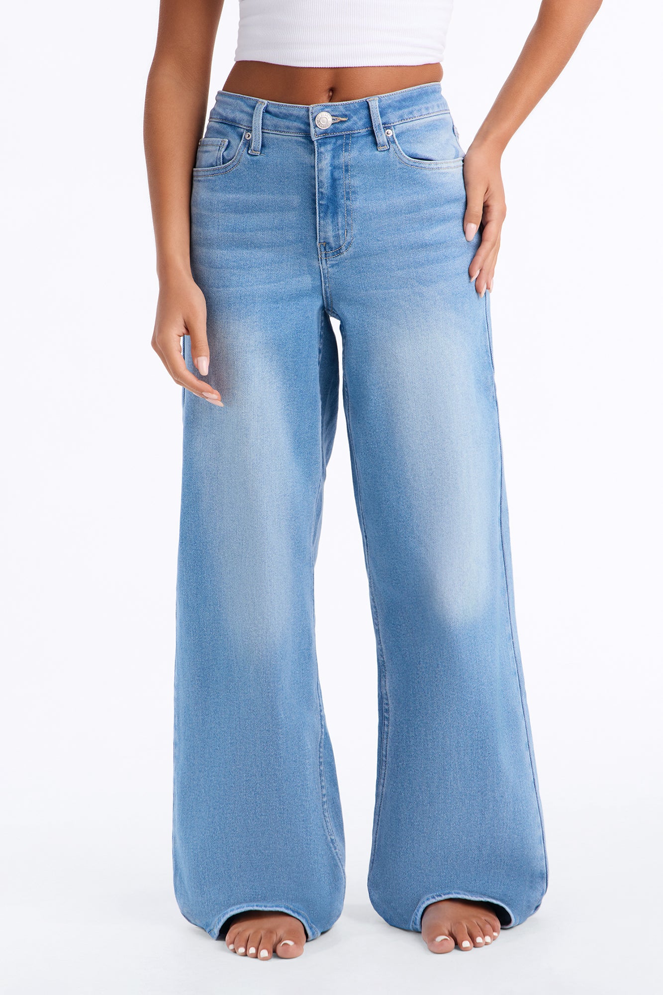 Bella High Rise Stretch Wide Leg Jeans - Light Wash