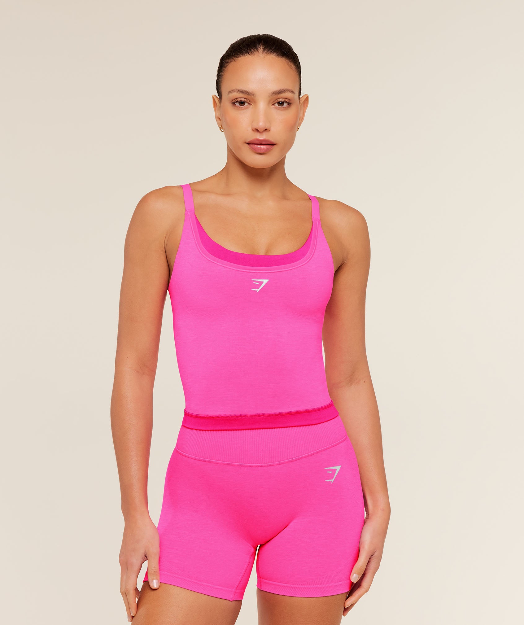Gymshark Relay Seamless Midi Tank - Electric Pink/Super-Set Pink