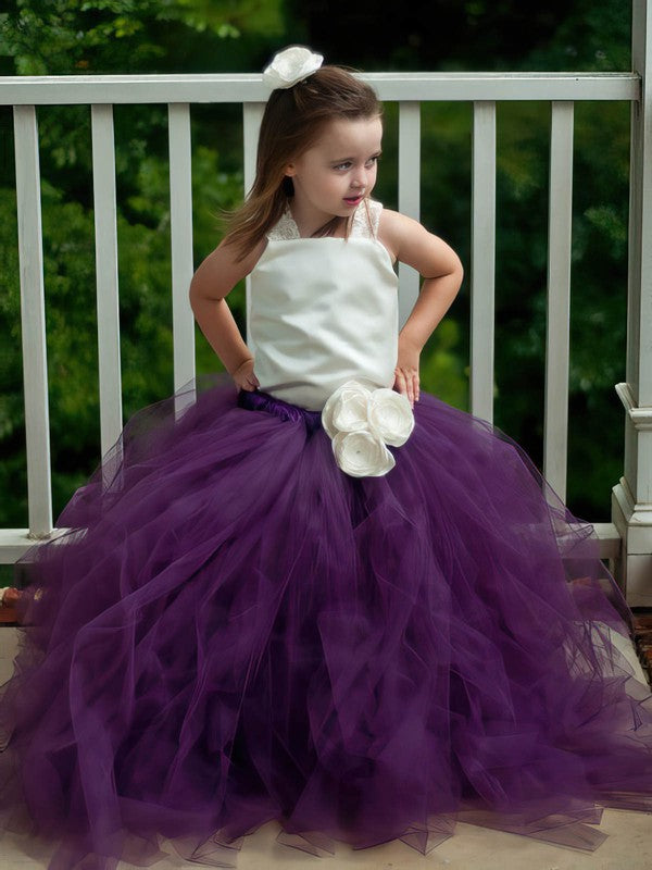 Fabulous Square Sleeveless Tulle Floor-Length Flower Girl Dresses