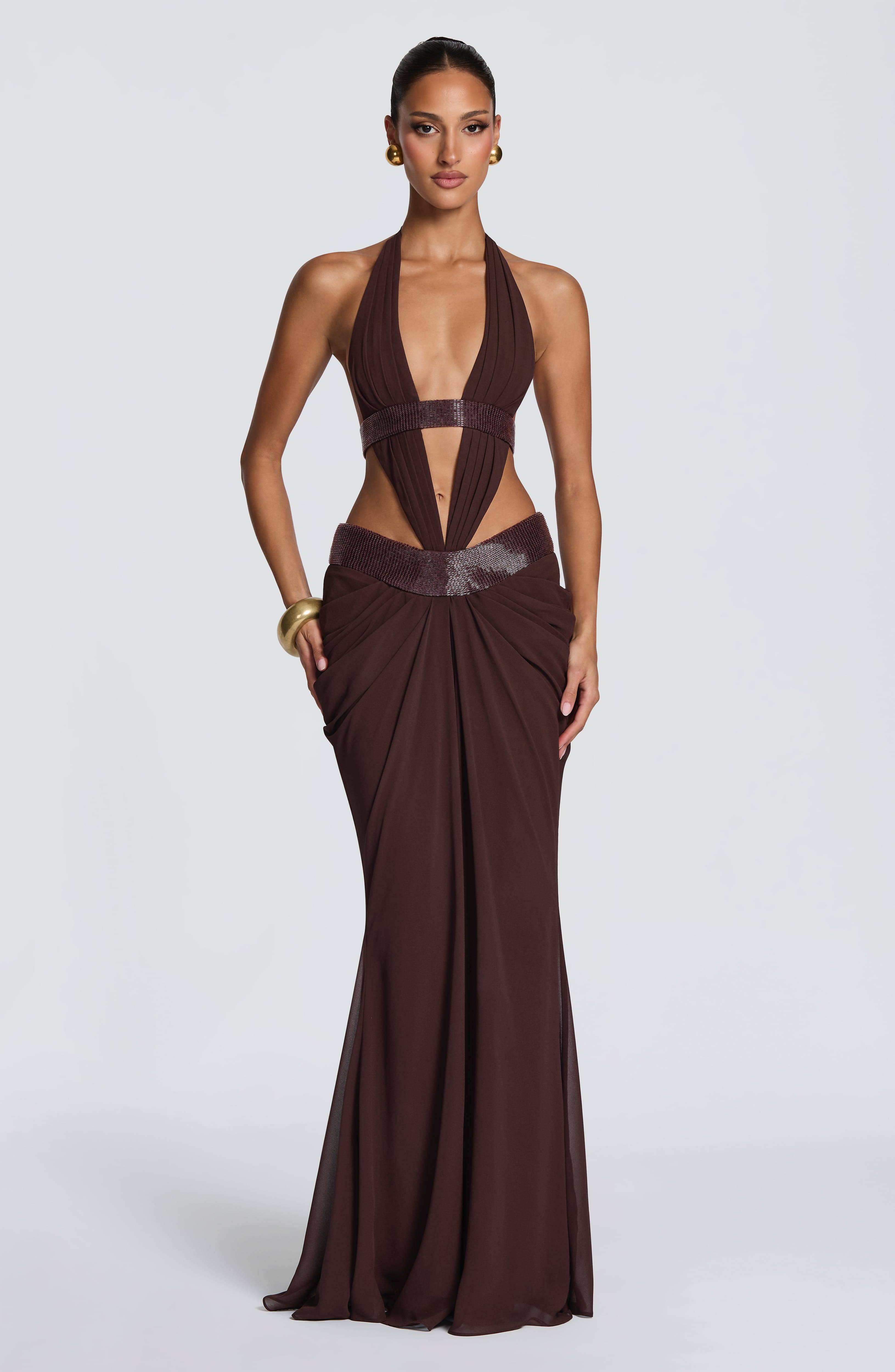 Sophie Maxi Dress - Plum Brown