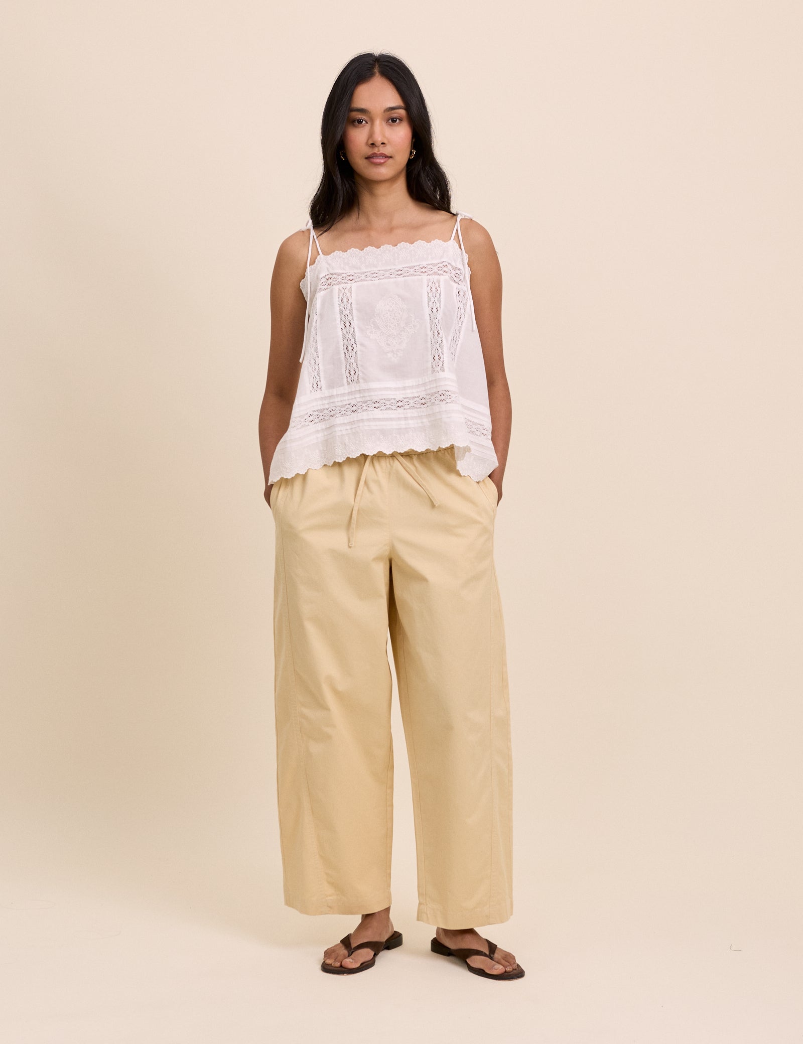 Butter Yellow Barrel Leg Trousers