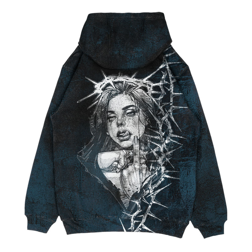 Middle Finger Up (Custom) - Oversized Hoodie (350GSM)