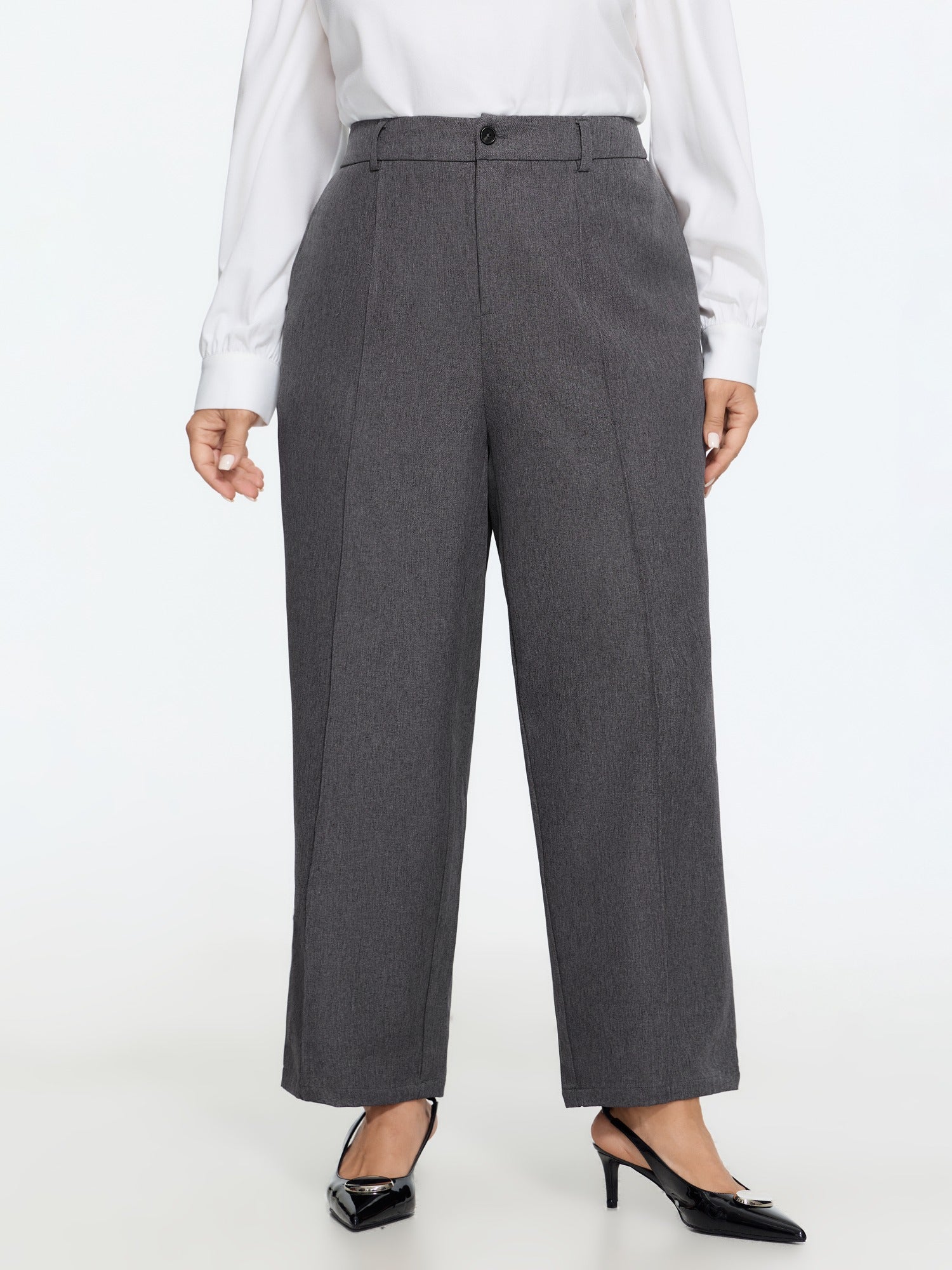 Stretch Front Pleated Formal Straight Leg Pants