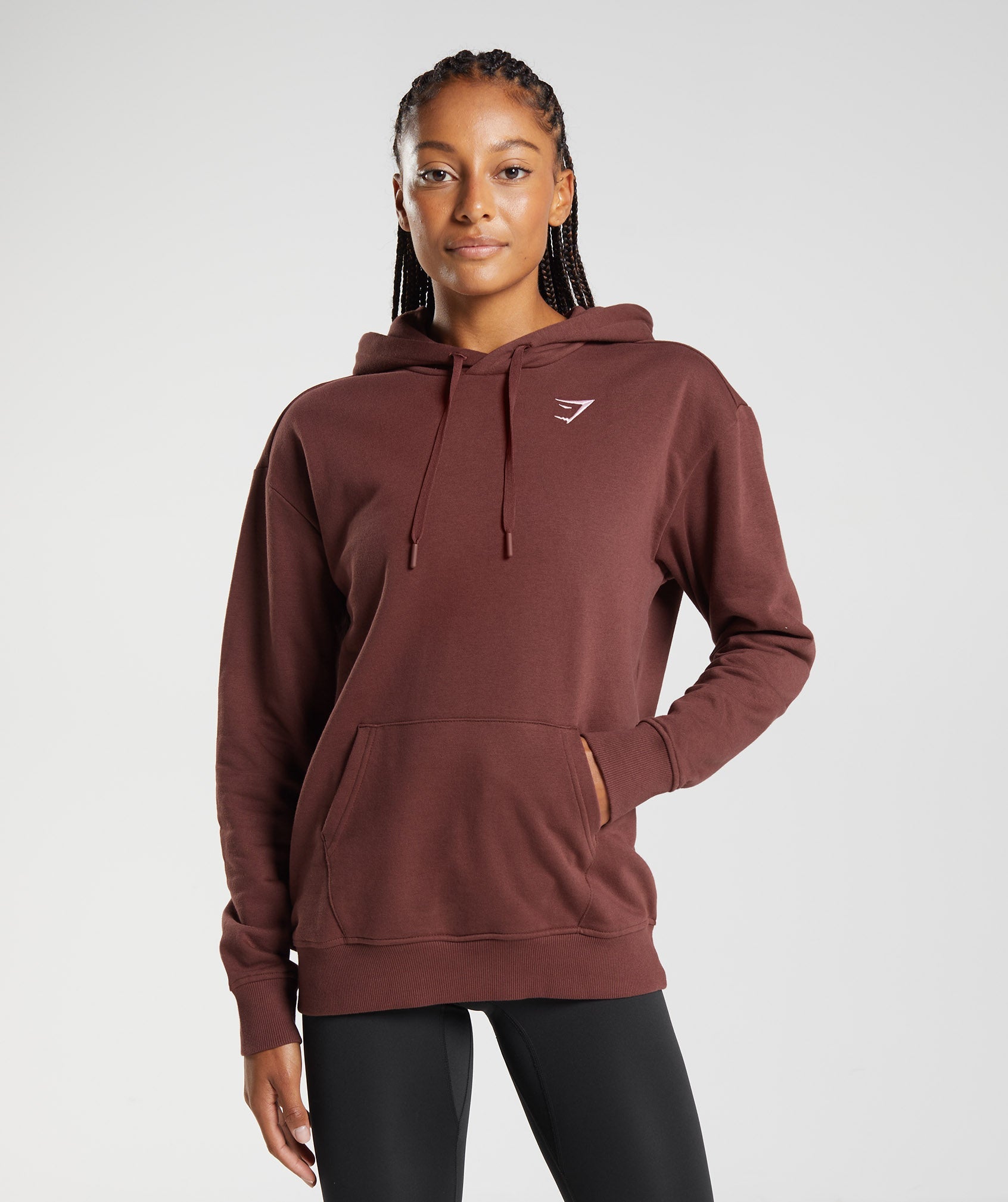 Gymshark Training Oversized Hoodie - Cherry Brown