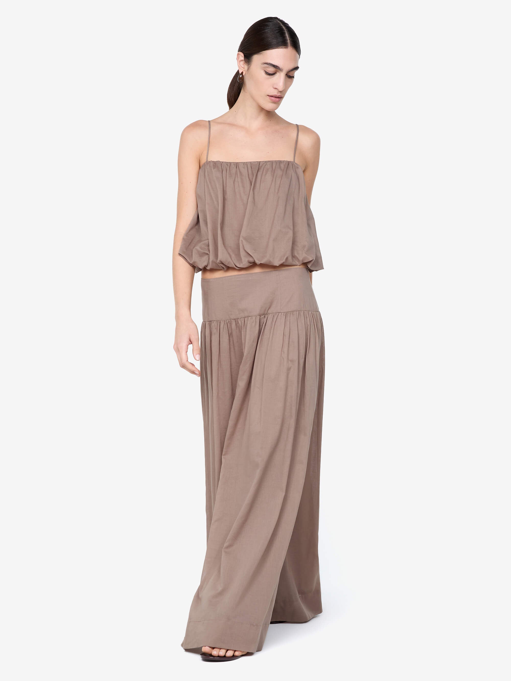 MARLOWE BUBBLE CAMI - TAUPEE
