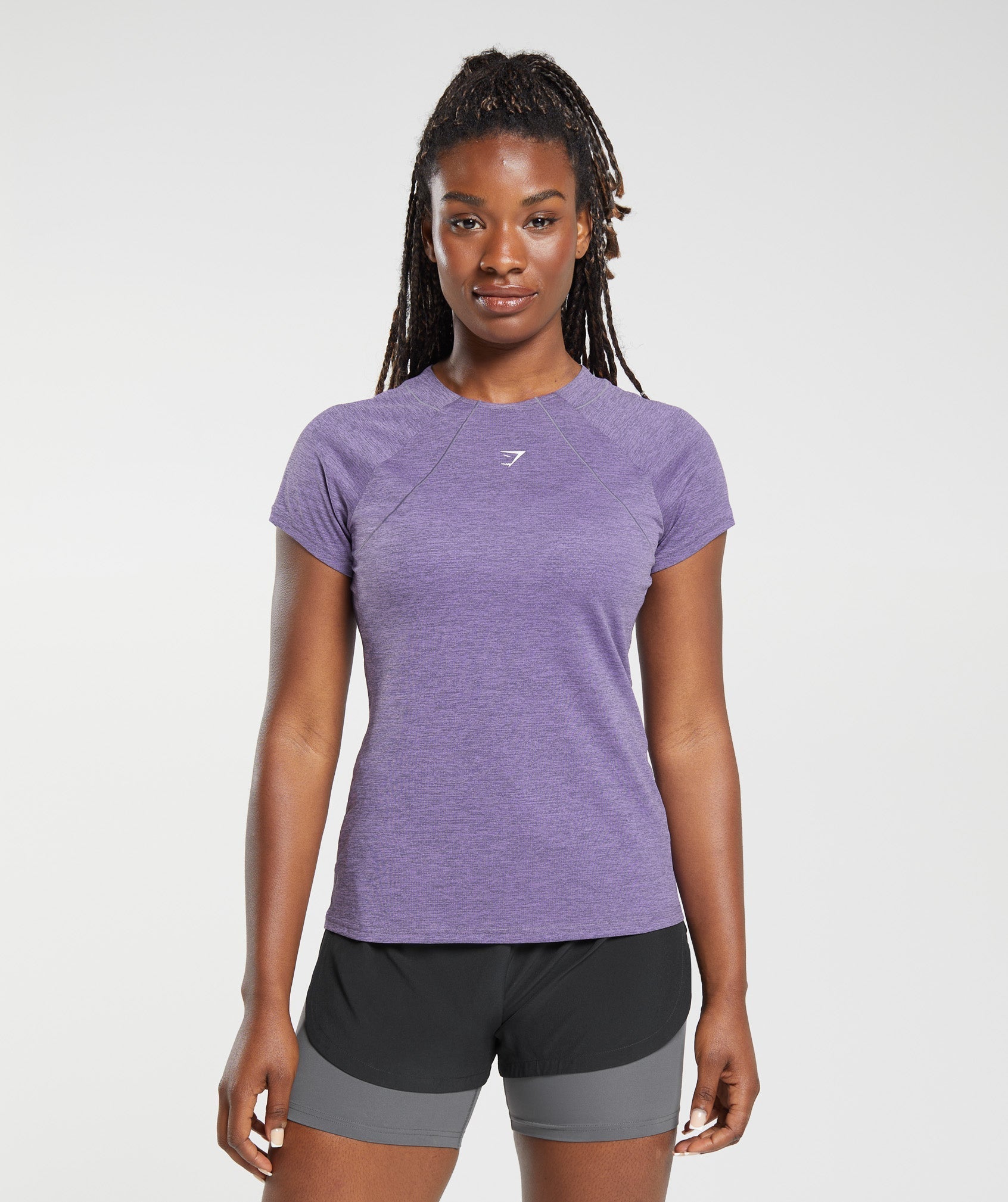 Gymshark Running T-Shirt - Dewberry Purple/Grape Purple Marl