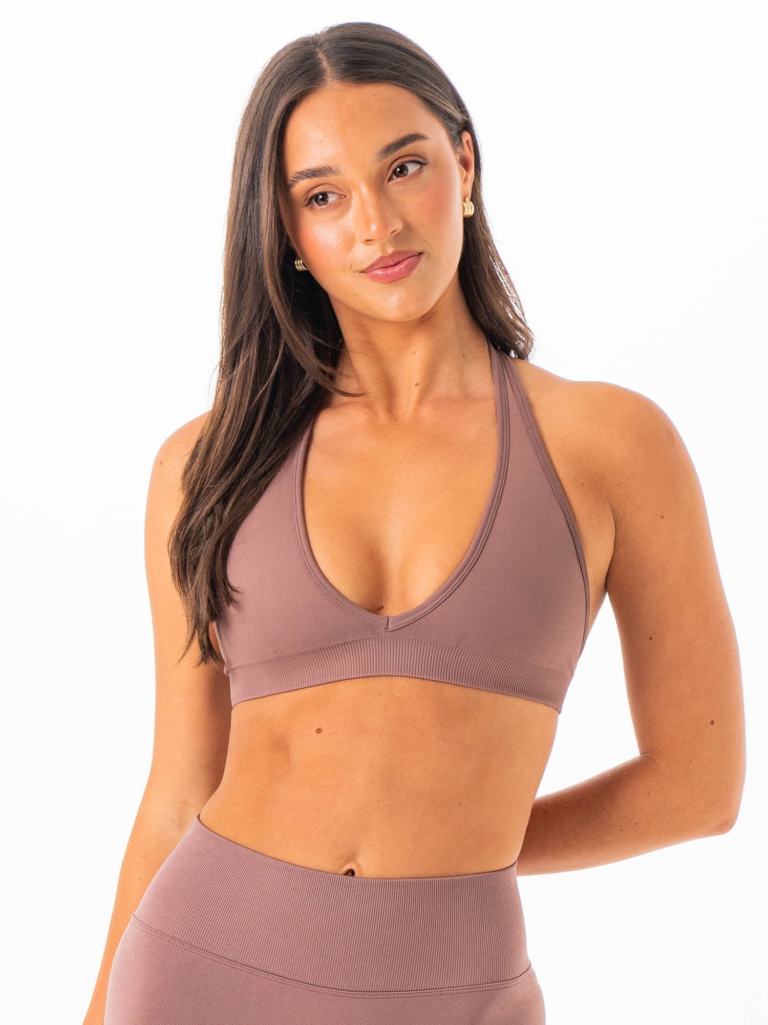 Sculpt Seamless Halter Bra - Mocha