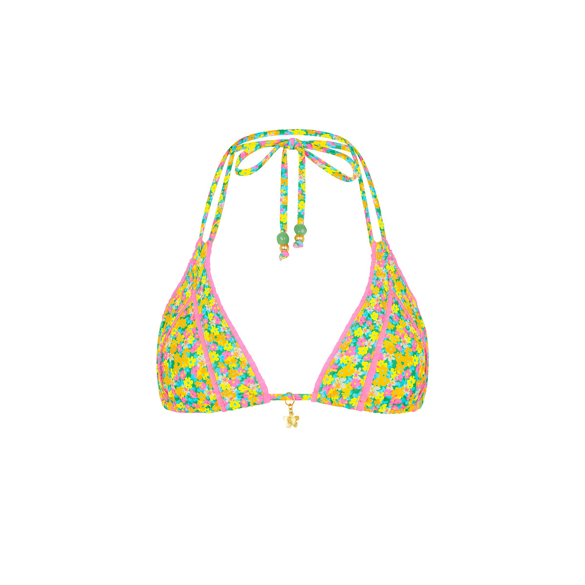 Kulani Kinis Hula Honey Decorative Panel Halter Bikini Top