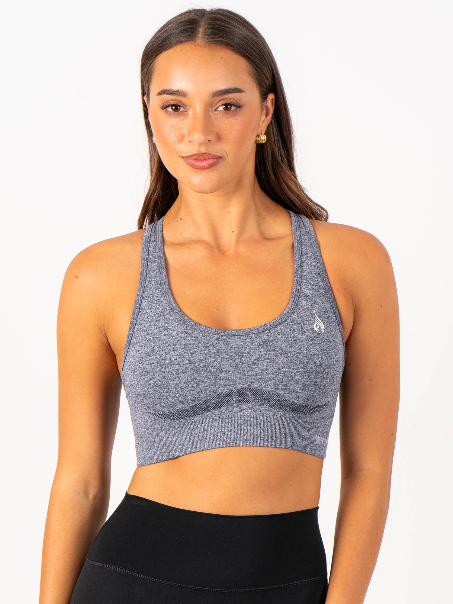 Staples Seamless Racer Back Sports Bra - Navy Marl