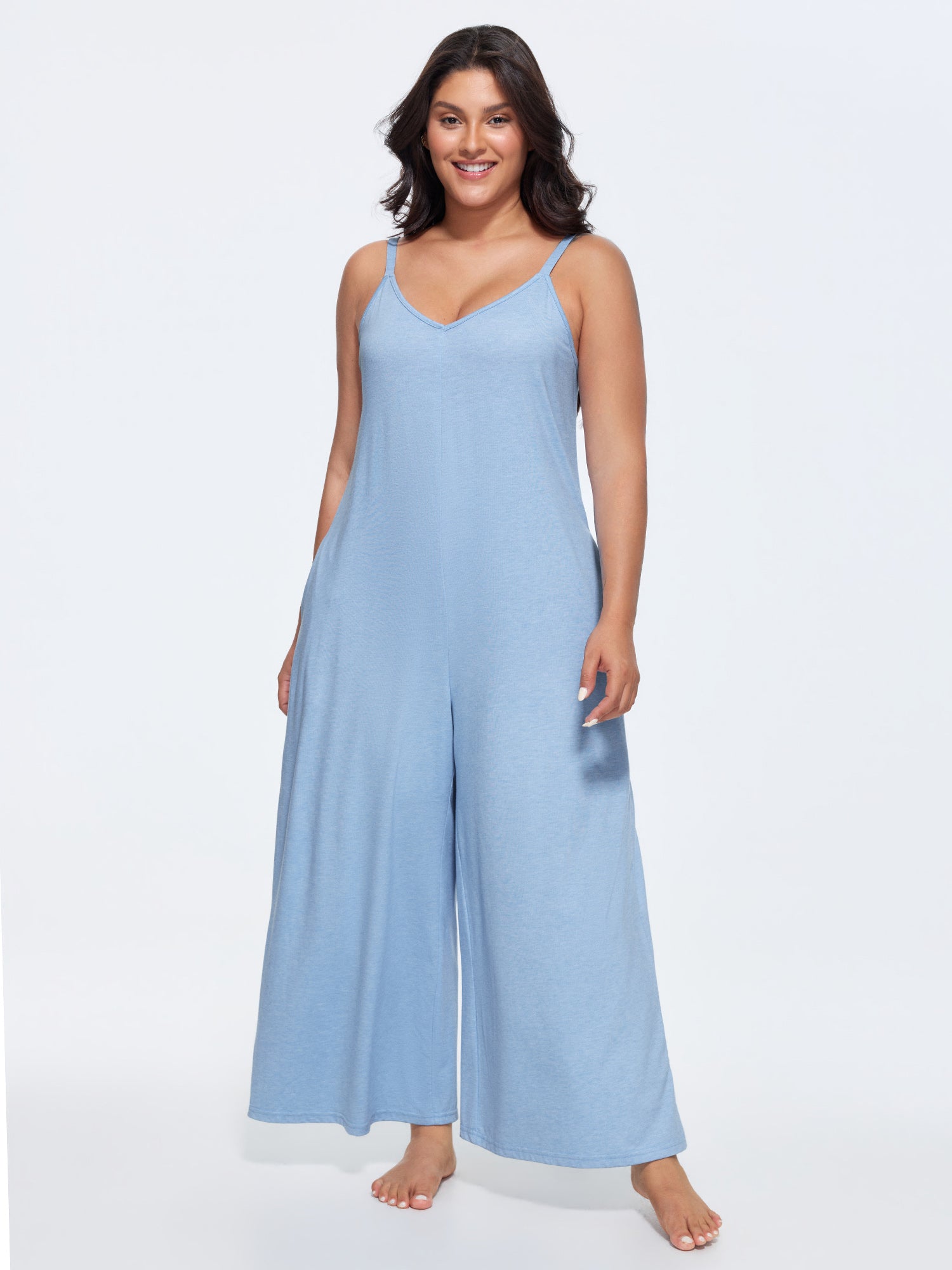 Supersoft Stretchy Cami Straight-Leg Lounge Jumpsuit
