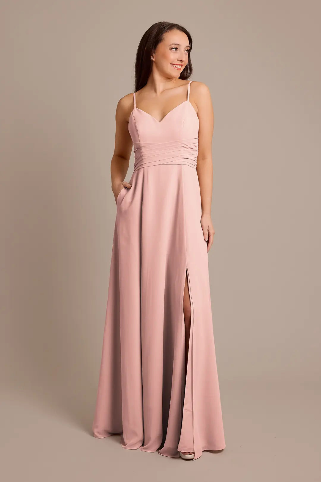 Chiffon Back Tie A-Line Dress
