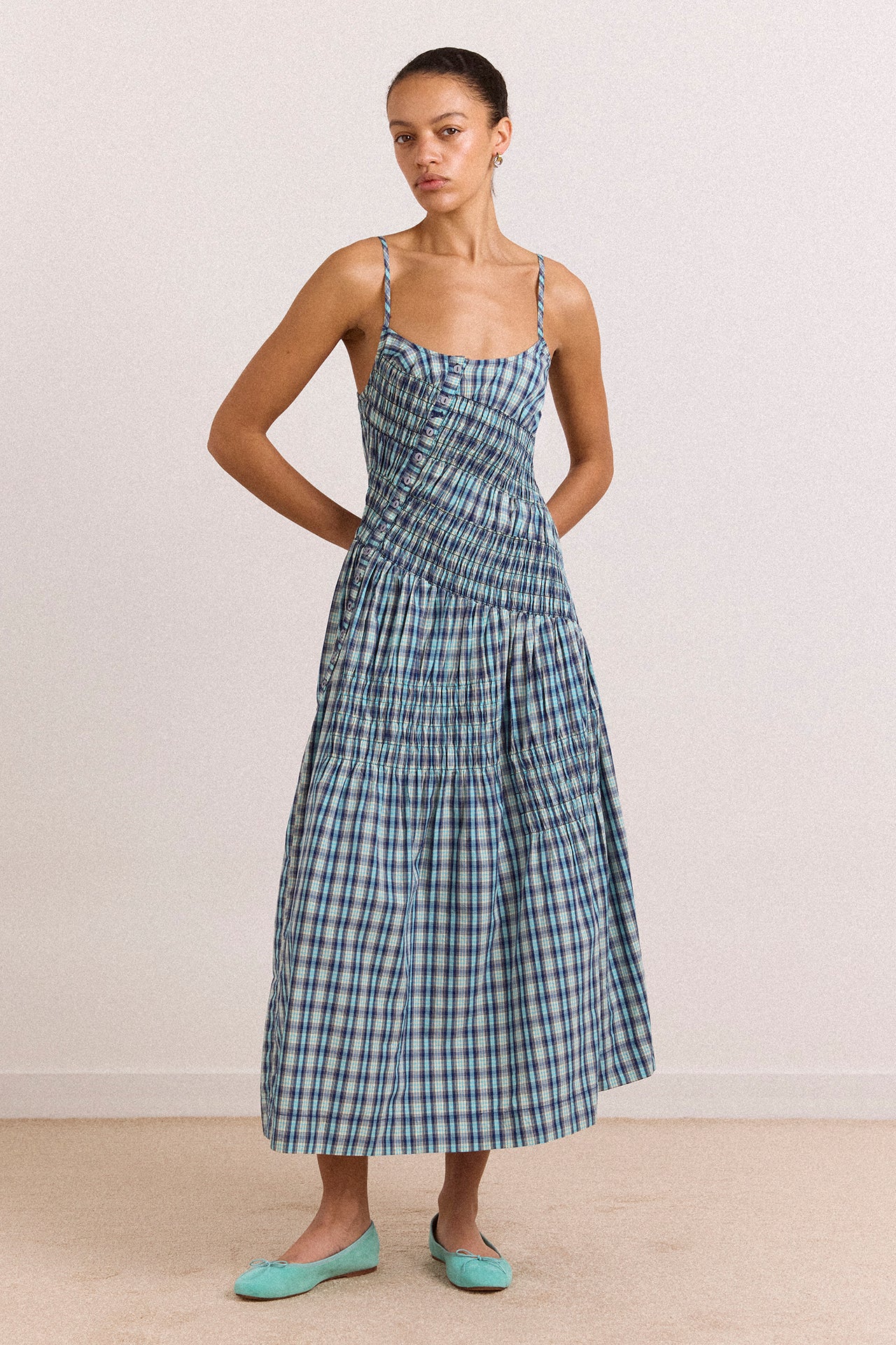 Lyra Midi Dress - Tomboy Check