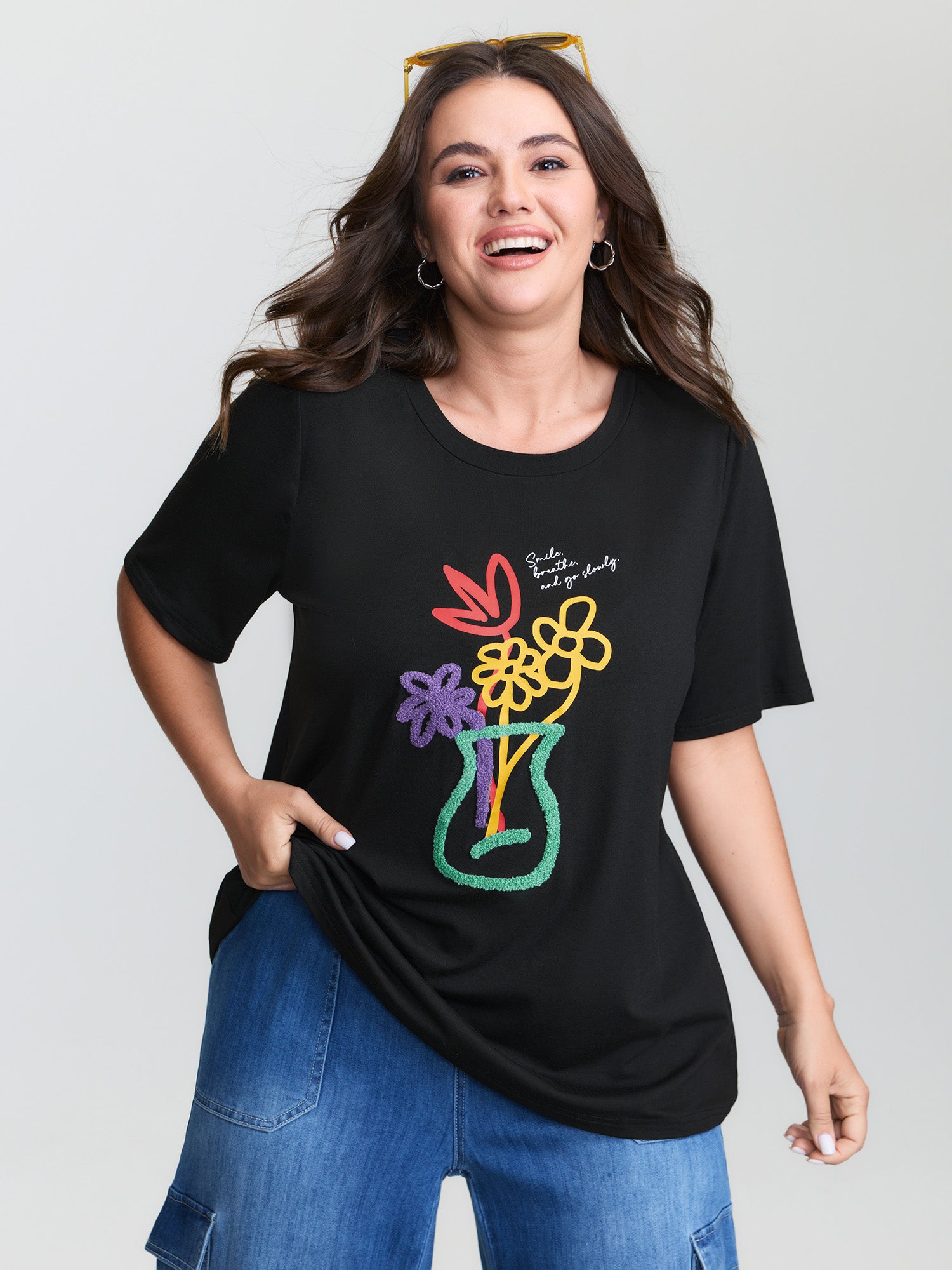 Supersoft Colorful Embroidered T-Shirt