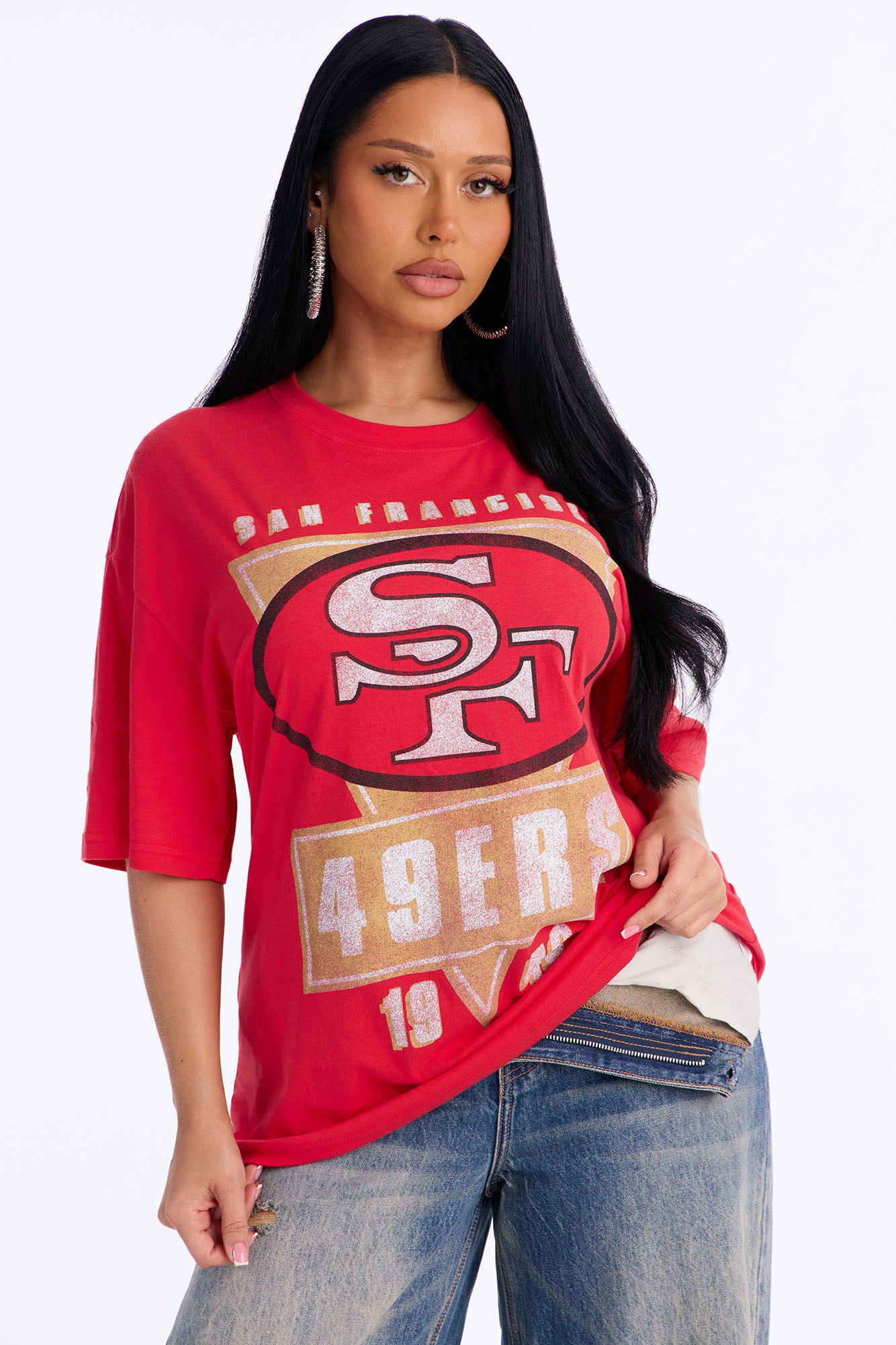 NFL San Francisco 49er's Oversized Tee - Red