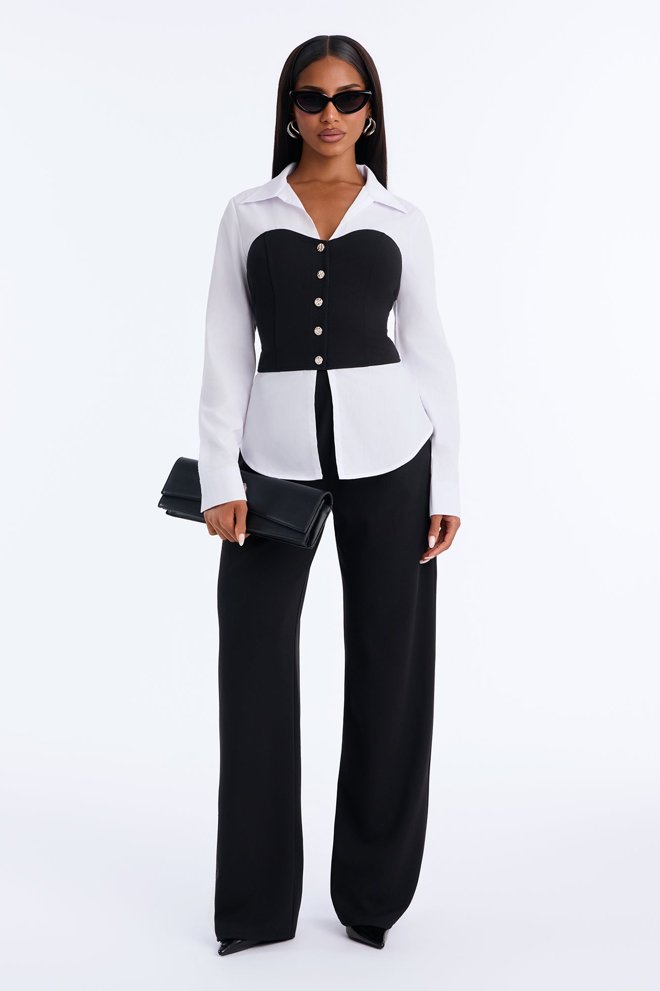 Mellie Layered Pant Set - Black/combo