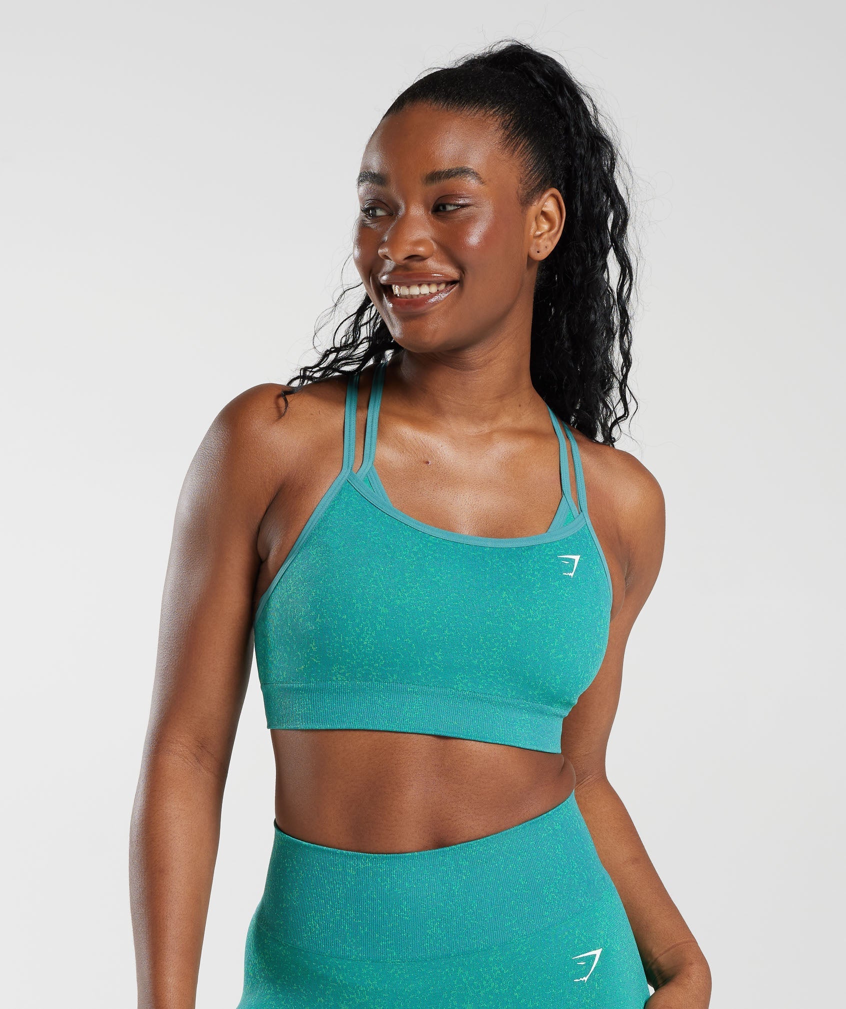 Gymshark Adapt Fleck Seamless Sports Bra - Jewel Green/Tropic Green