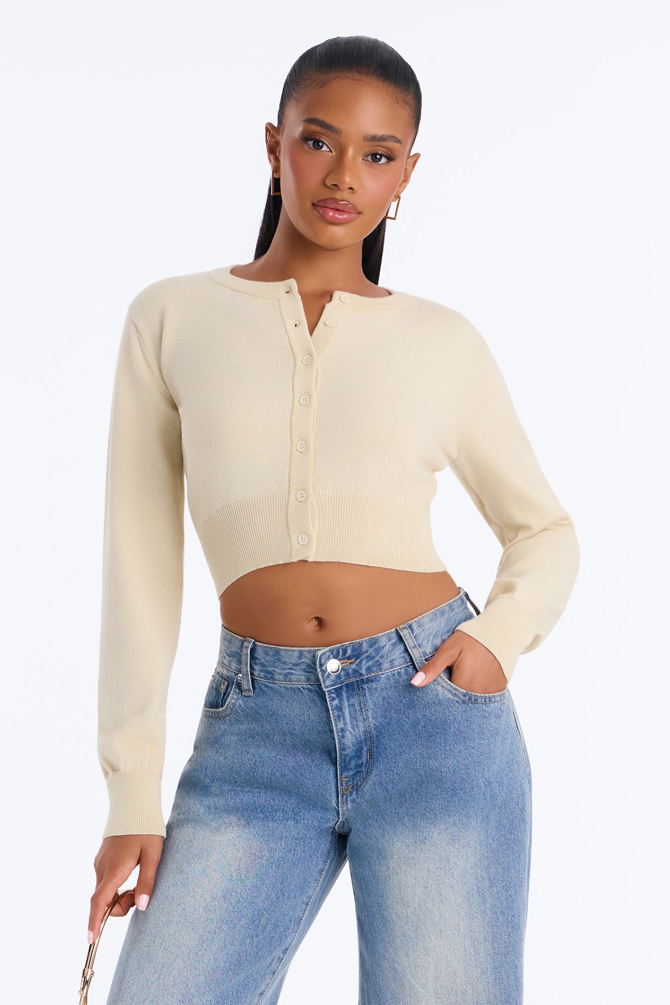 Warm Hearts Button Up Cardigan - Cream