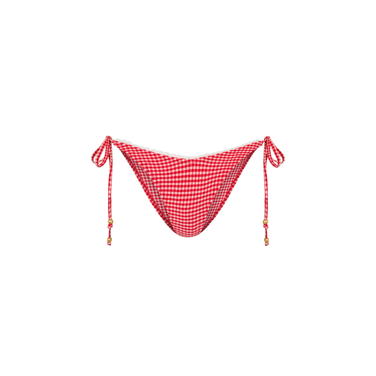 Kulani Kinis Strawberry Siesta Scallop Crochet Cheeky Tie Bikini Bottom