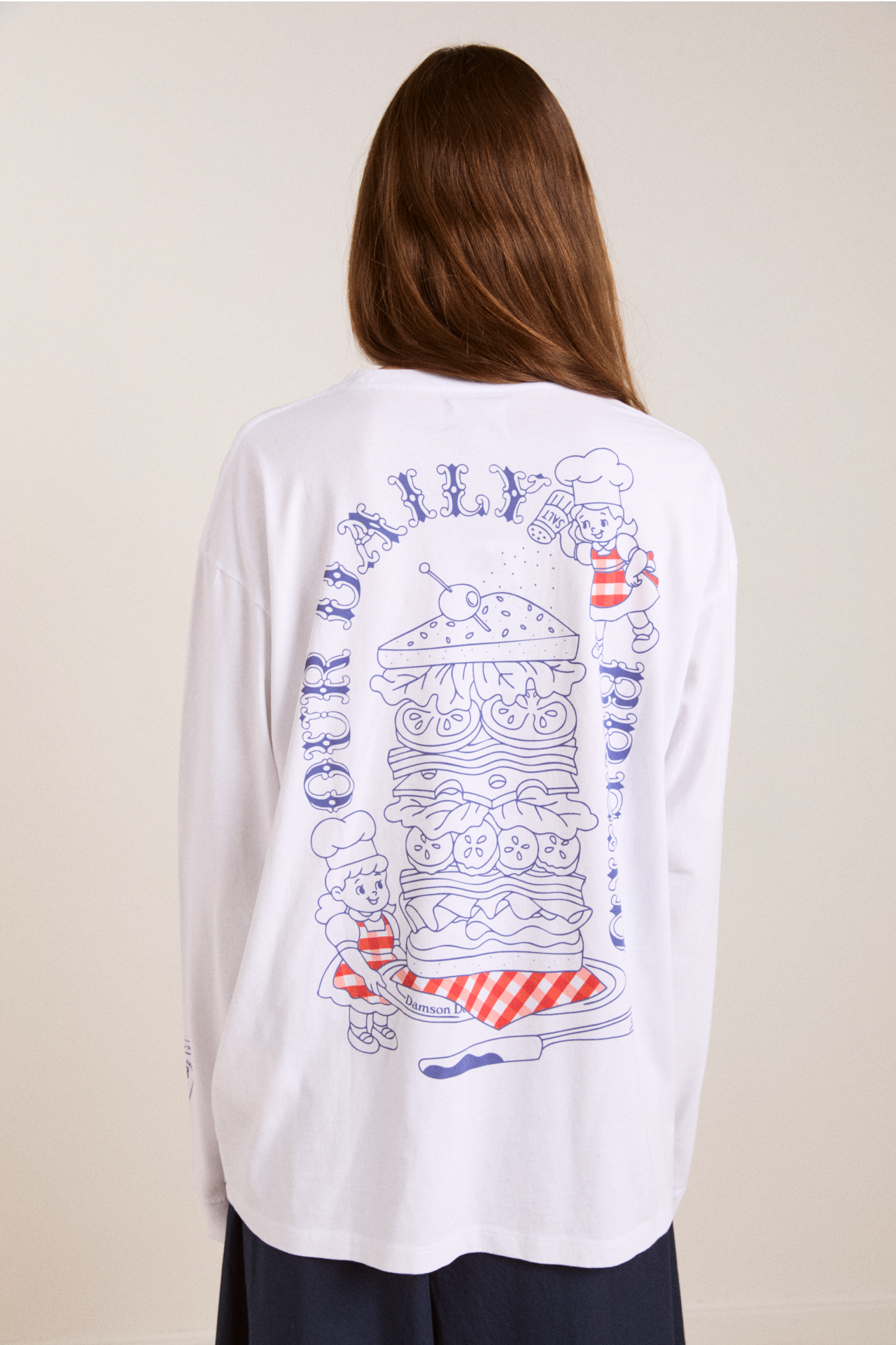 Damson Deli Ls Tee - White