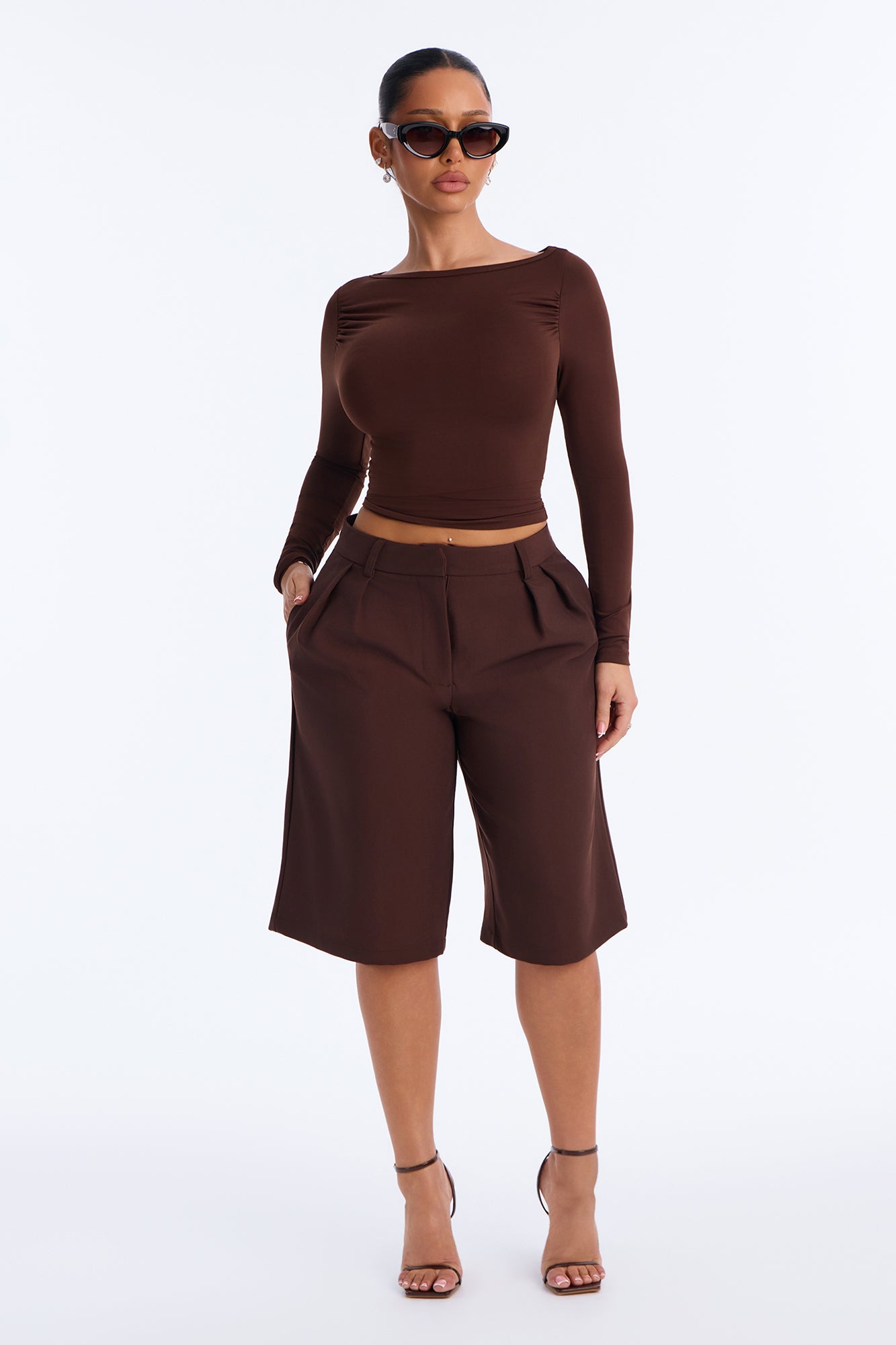 Effortless Moment Bermuda Short Set - Chocolate