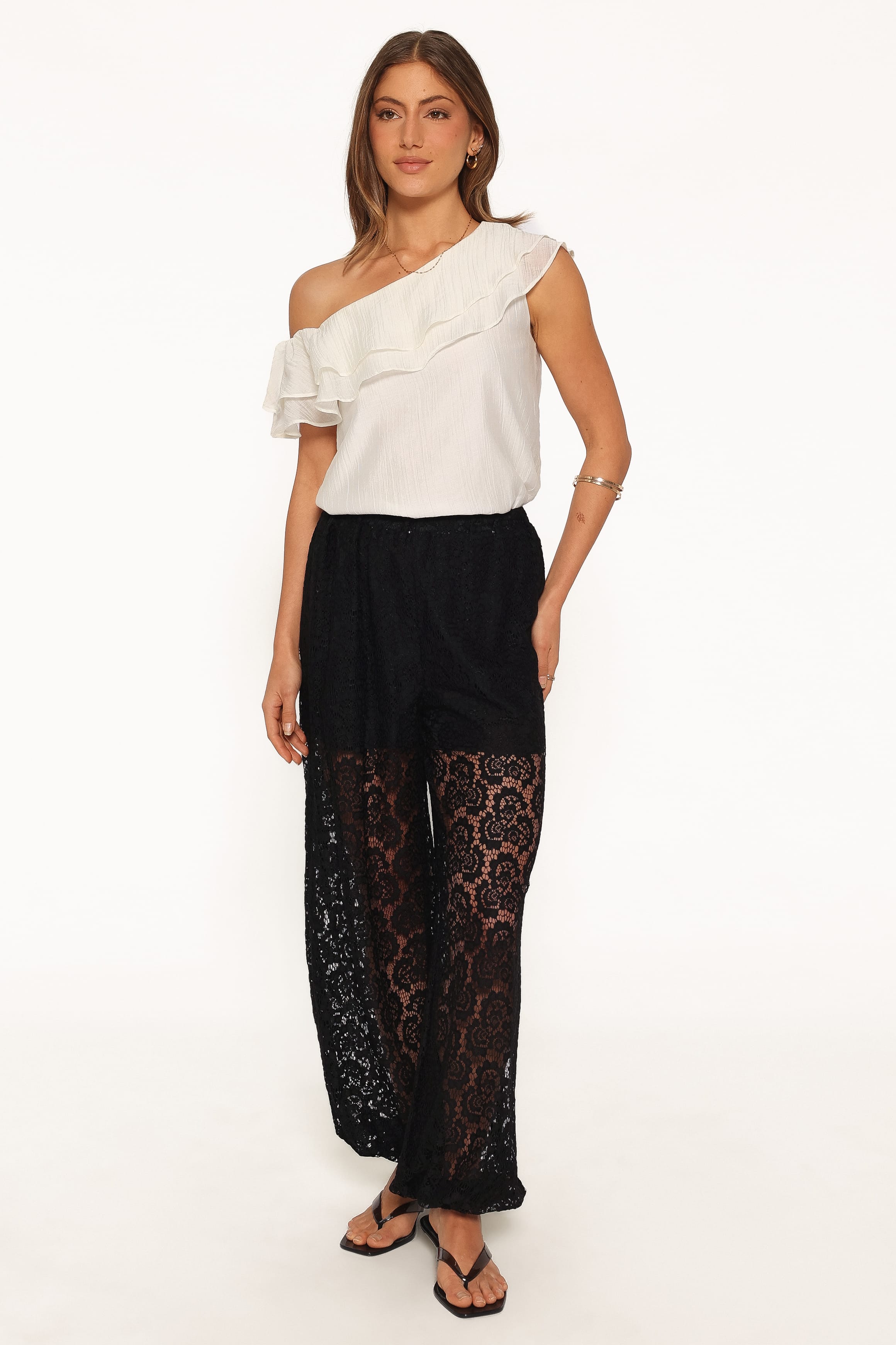 Chloe Balloon Lace Pant - Black