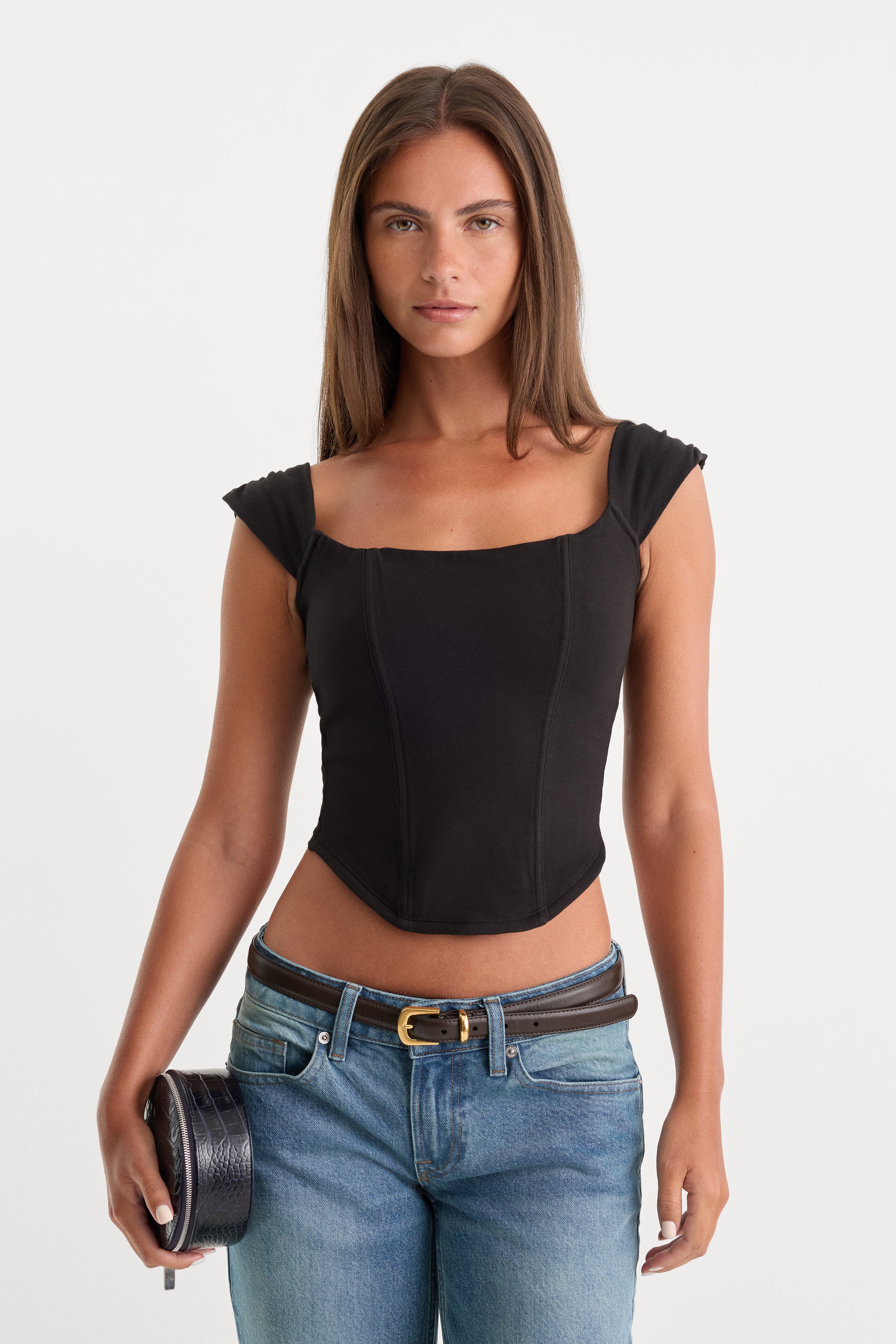 DOLLY SUPER STRETCH CORSET TOP | BLACK001