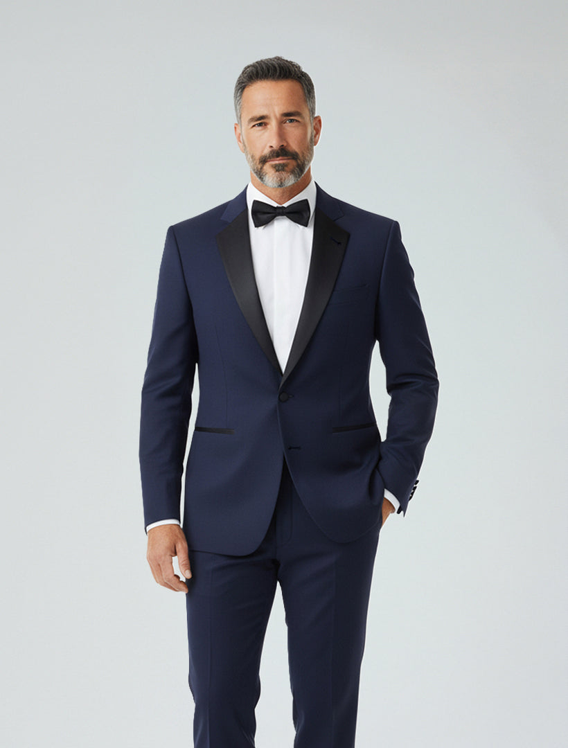 FUBU Classic Notch Lapel Navy Slim-Fit Tuxedo