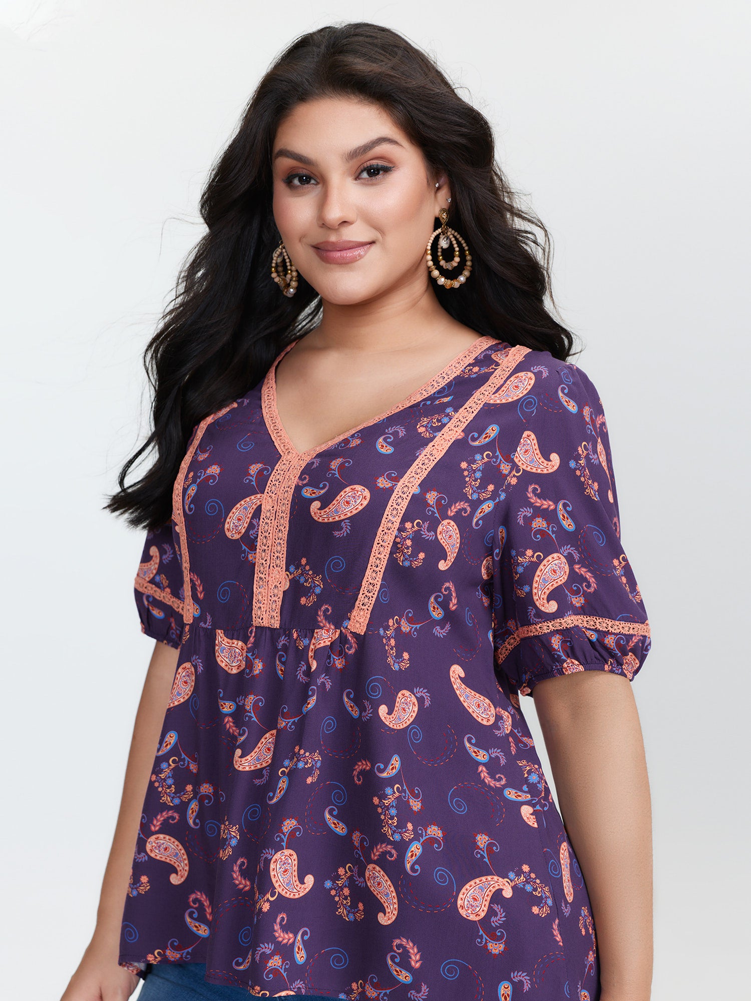 Supersoft Printed High Low Hem Blouse