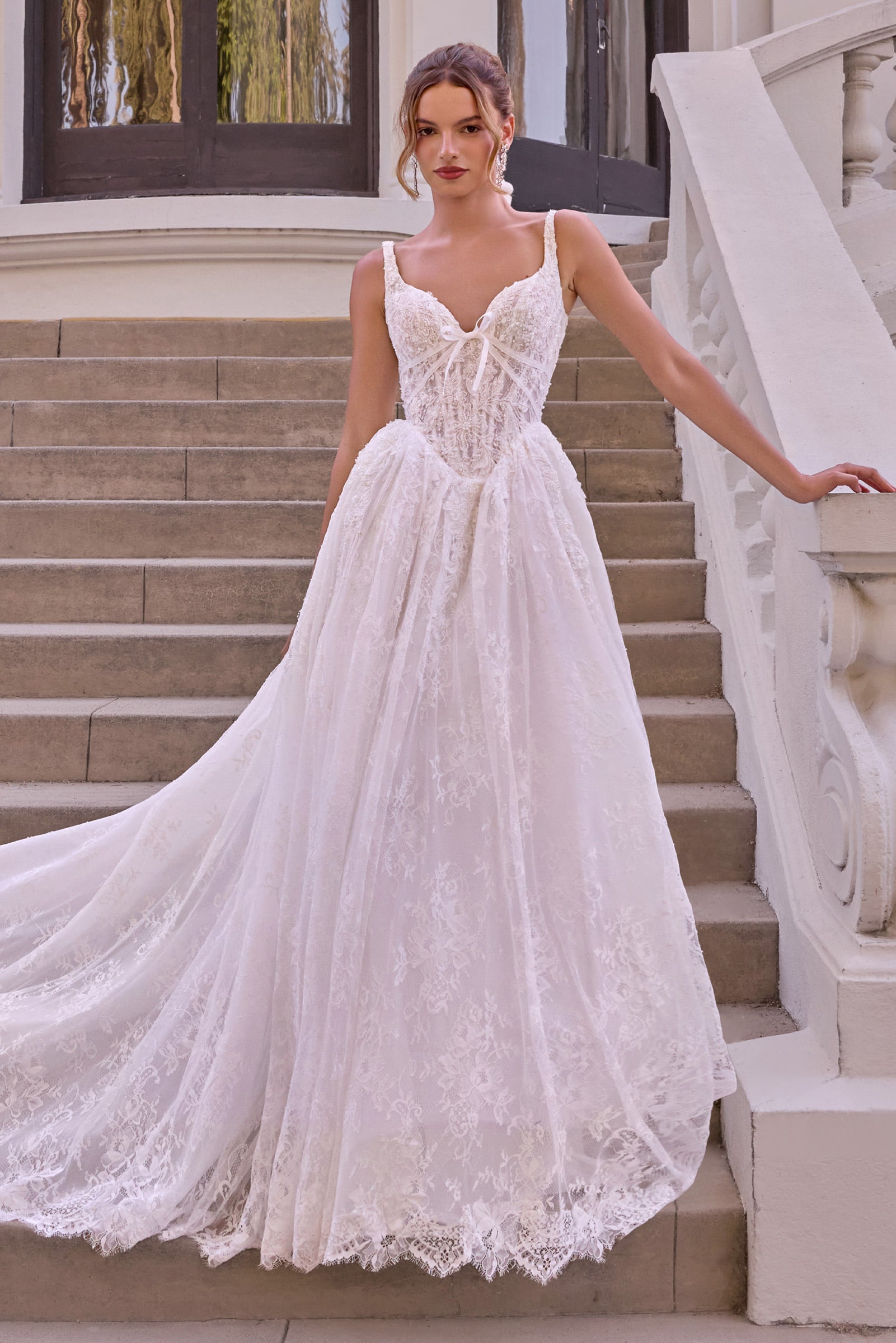Andrea and Leo WL073 Floral Lace A-Line Bridal Dress