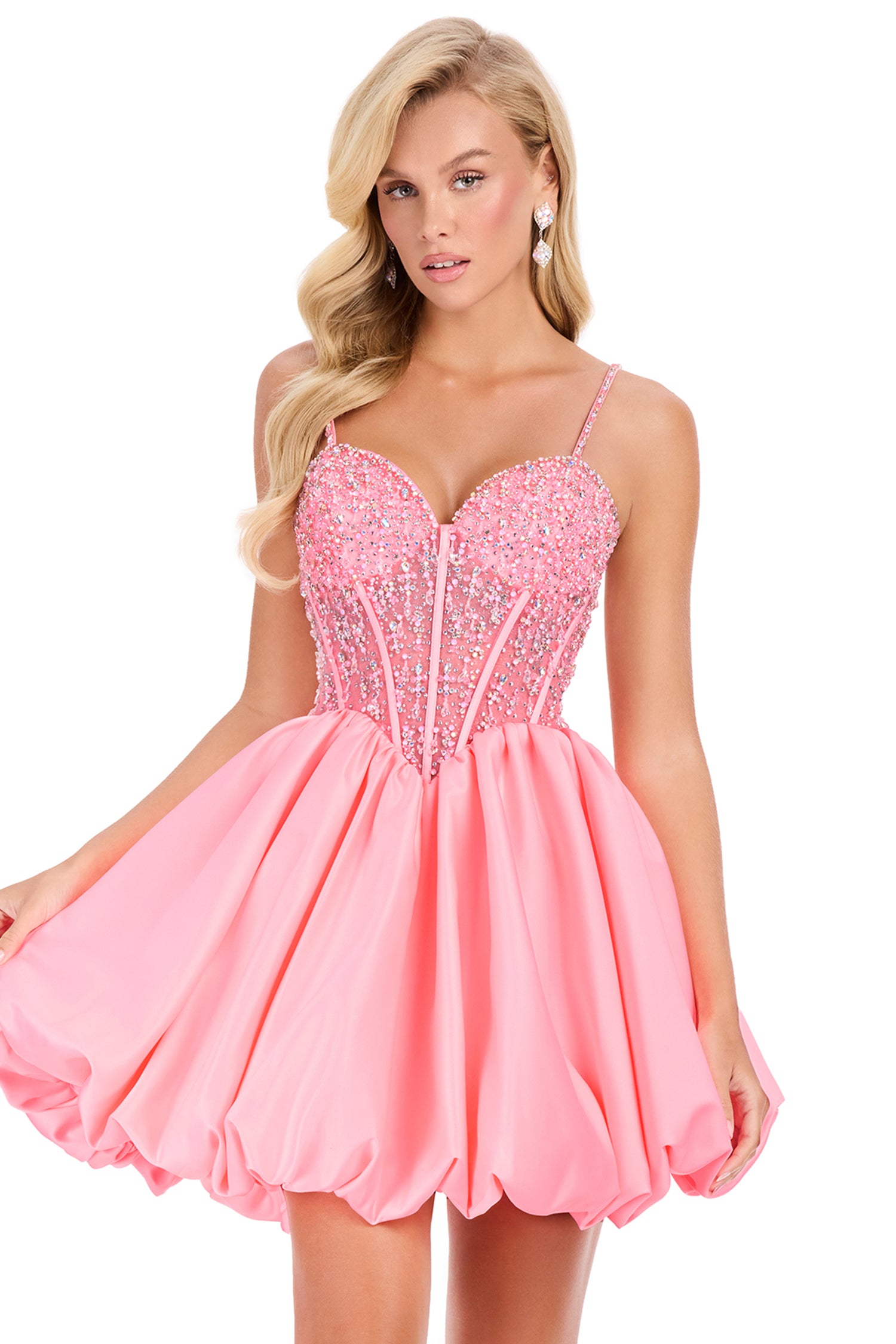 Ashley Lauren 40032 - Beaded Sweetheart Bubble Hem Cocktail Dress