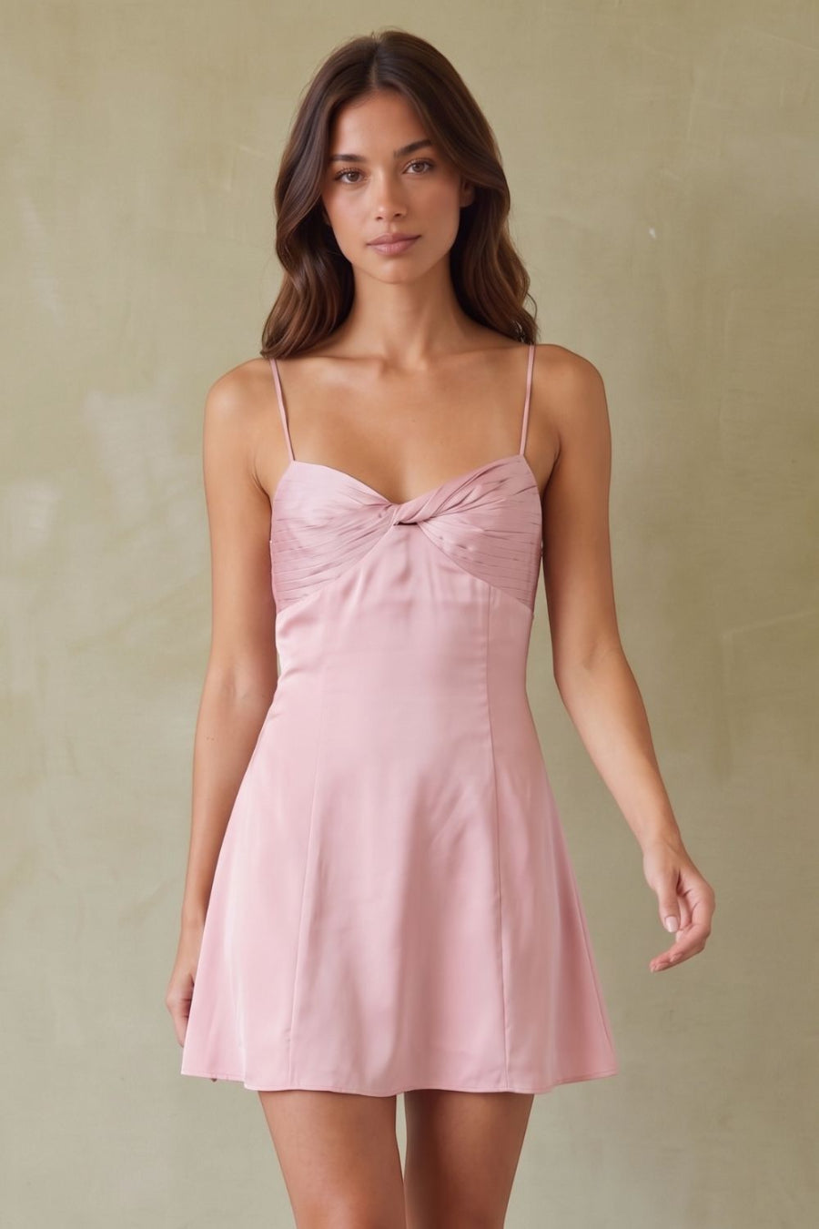Mary Twist Front Mini Dress