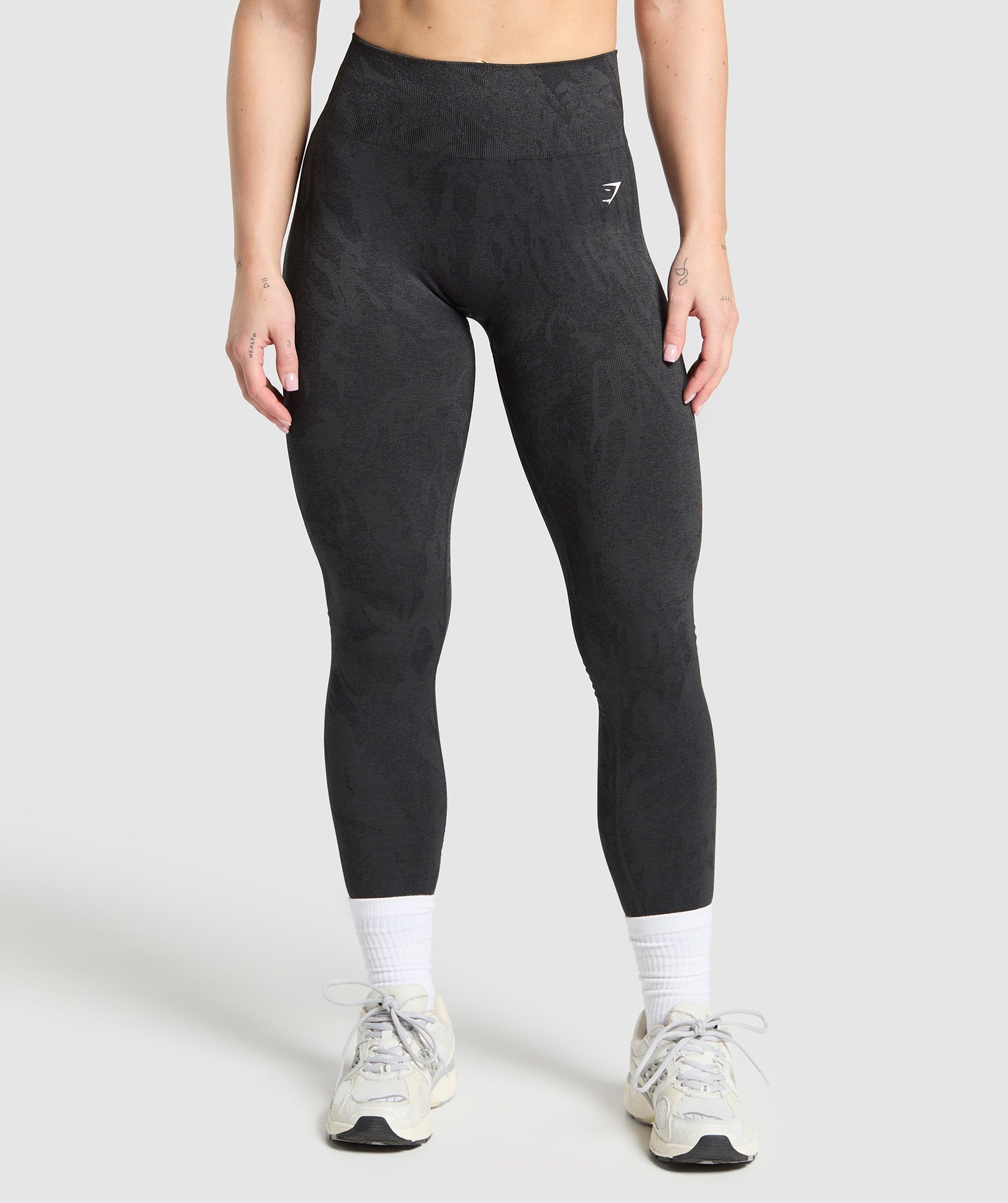 Gymshark Adapt Camo Seamless Leggings - Asphalt Grey/Black