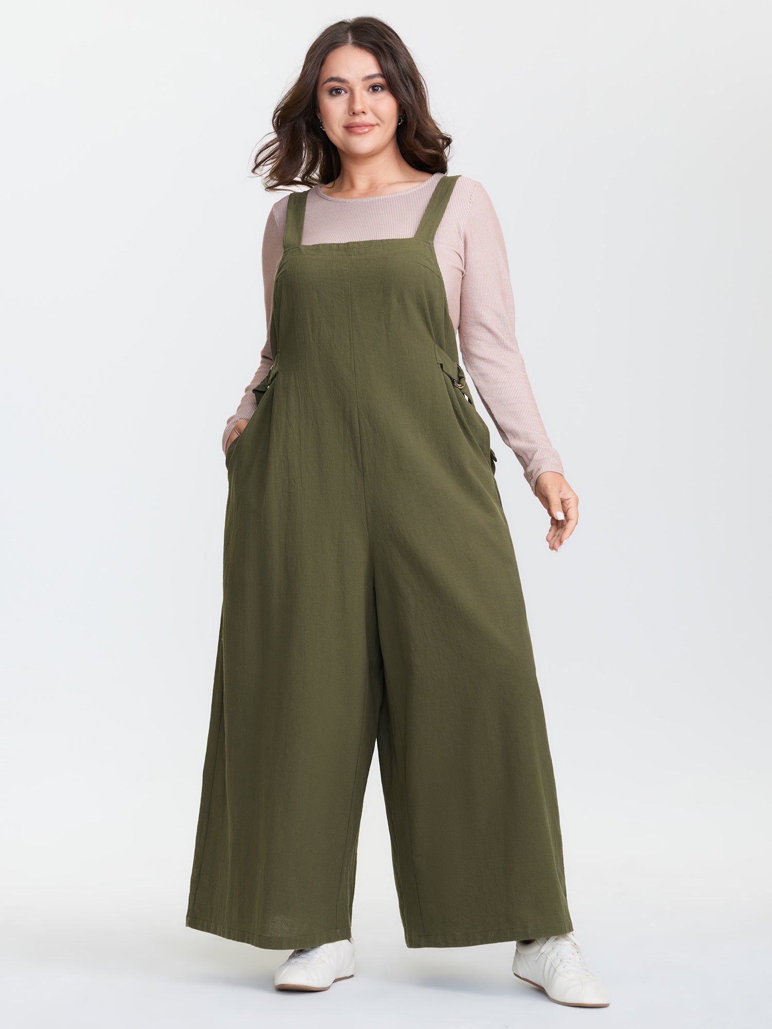 Cotton Pockets Wide Leg Jumpsuit