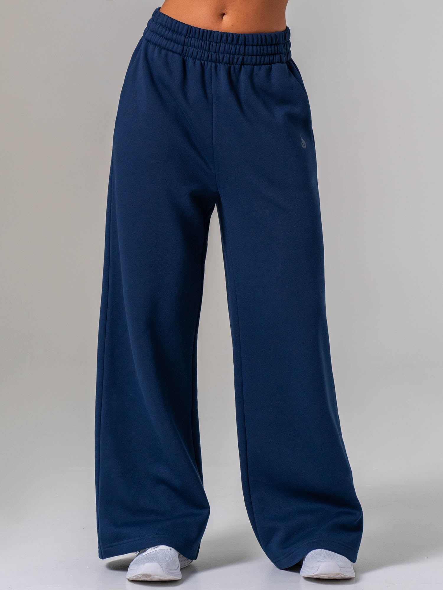 Womens Wide Leg Trackpant - Navy