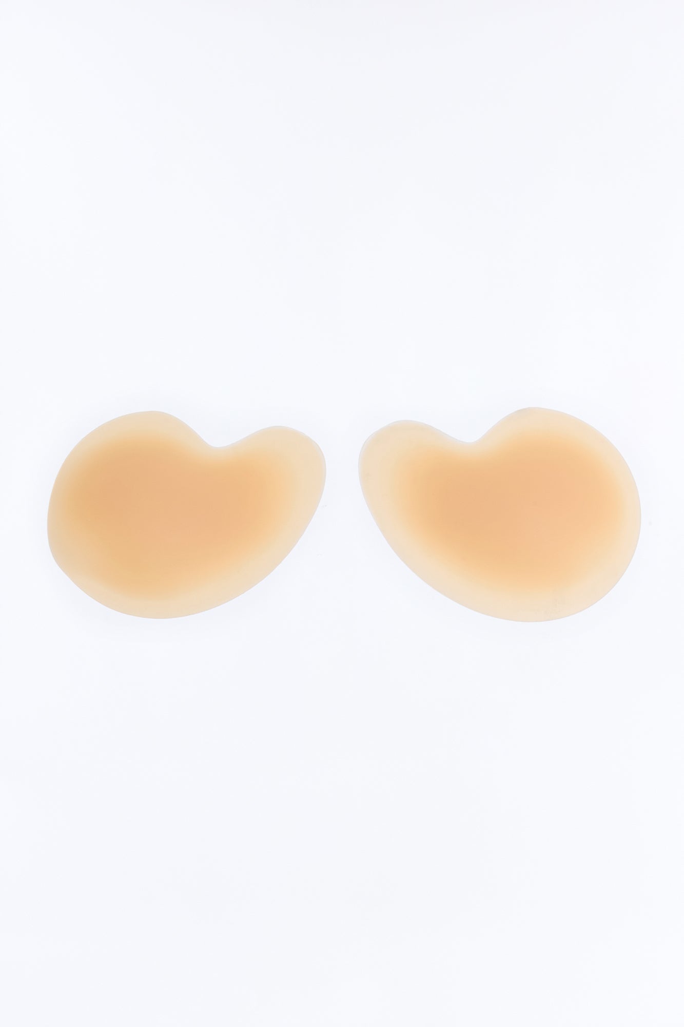 Double Hearts Silicone Seamless Pasties - Nude