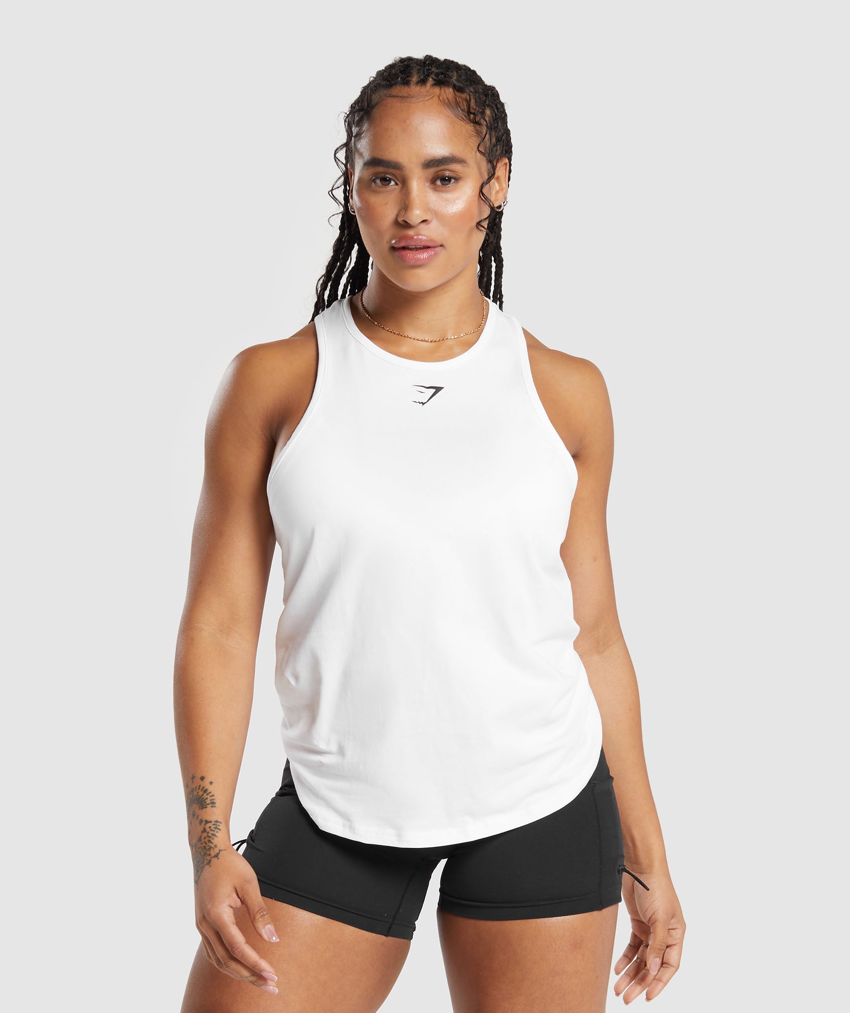 Gymshark Lifting Essential Cotton Tank - White