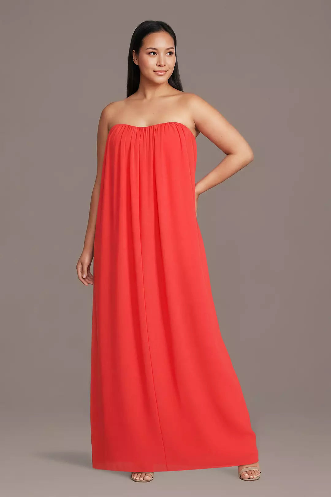Strapless Chiffon Tent Dress