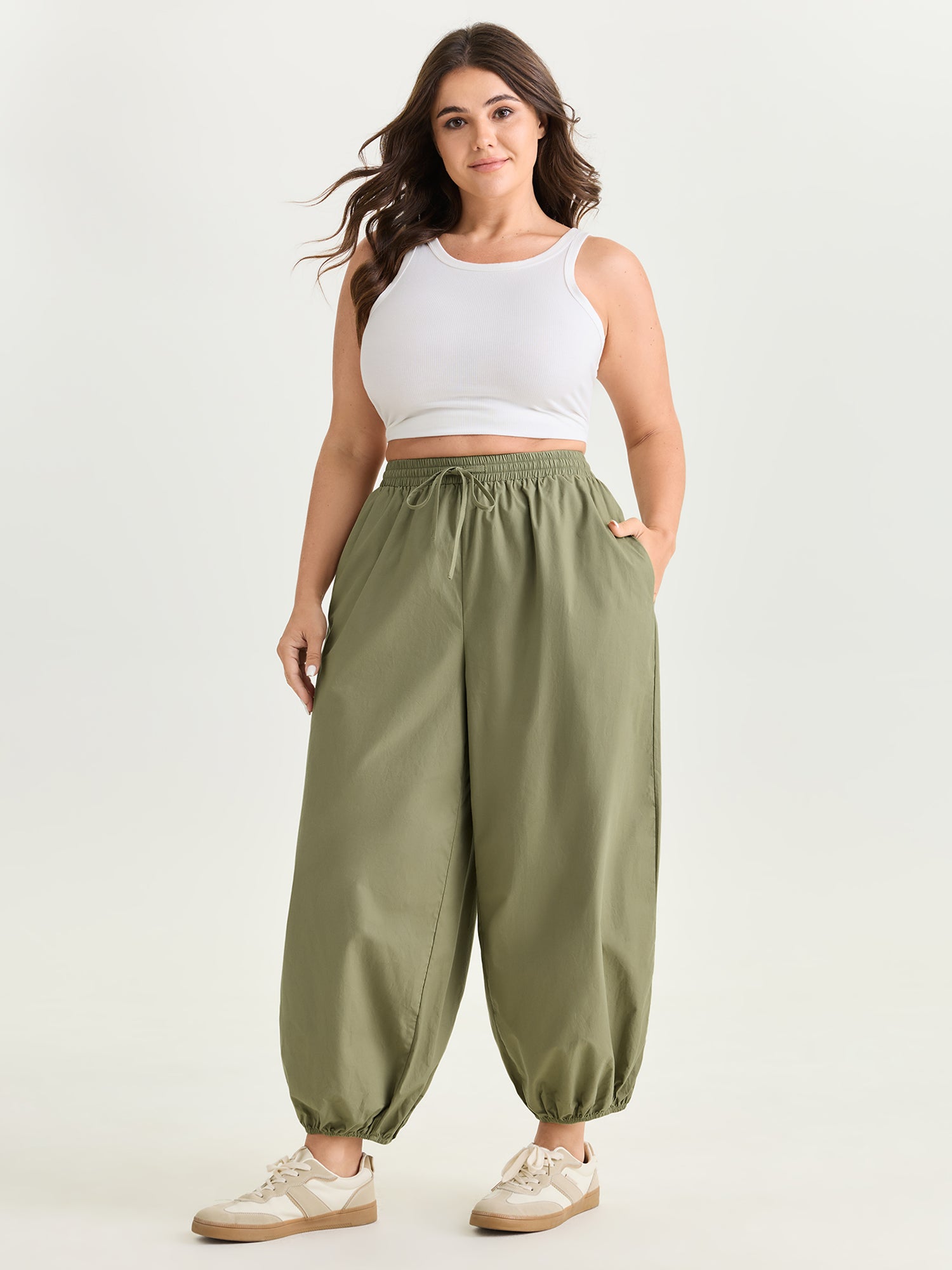 Pure Cotton Drawstring Jogger Pants