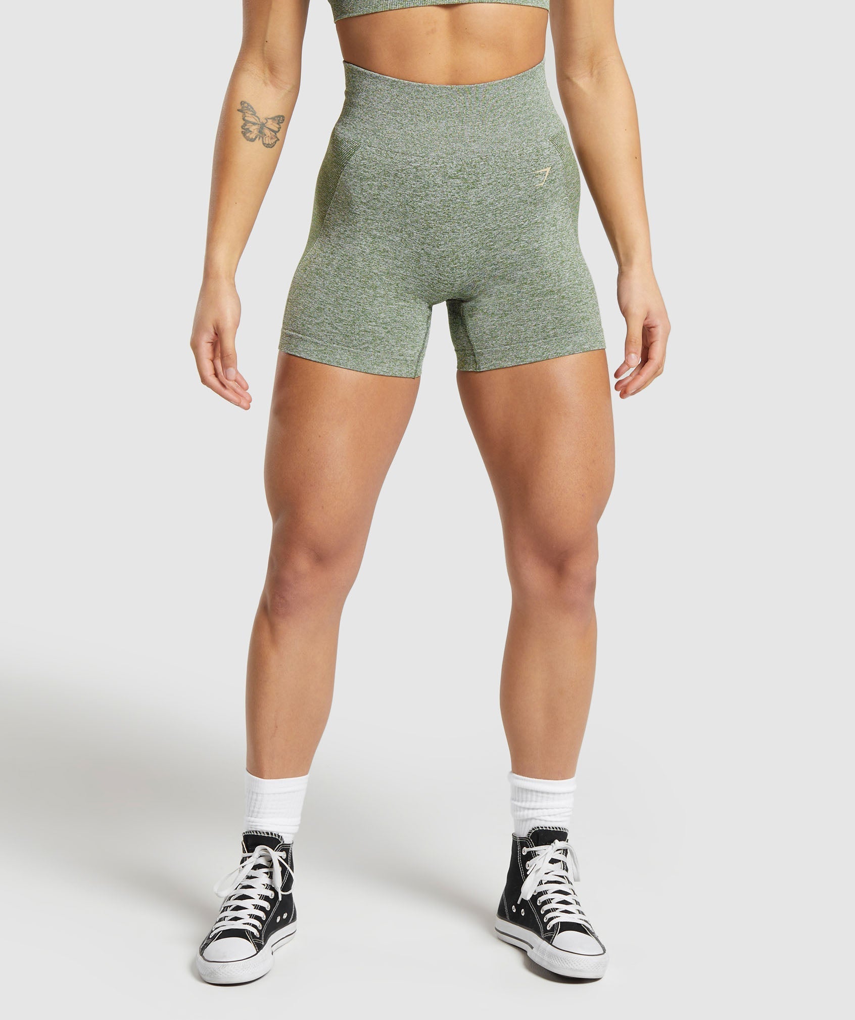 Gymshark Flex Shorts - Force Green/Vanilla Beige