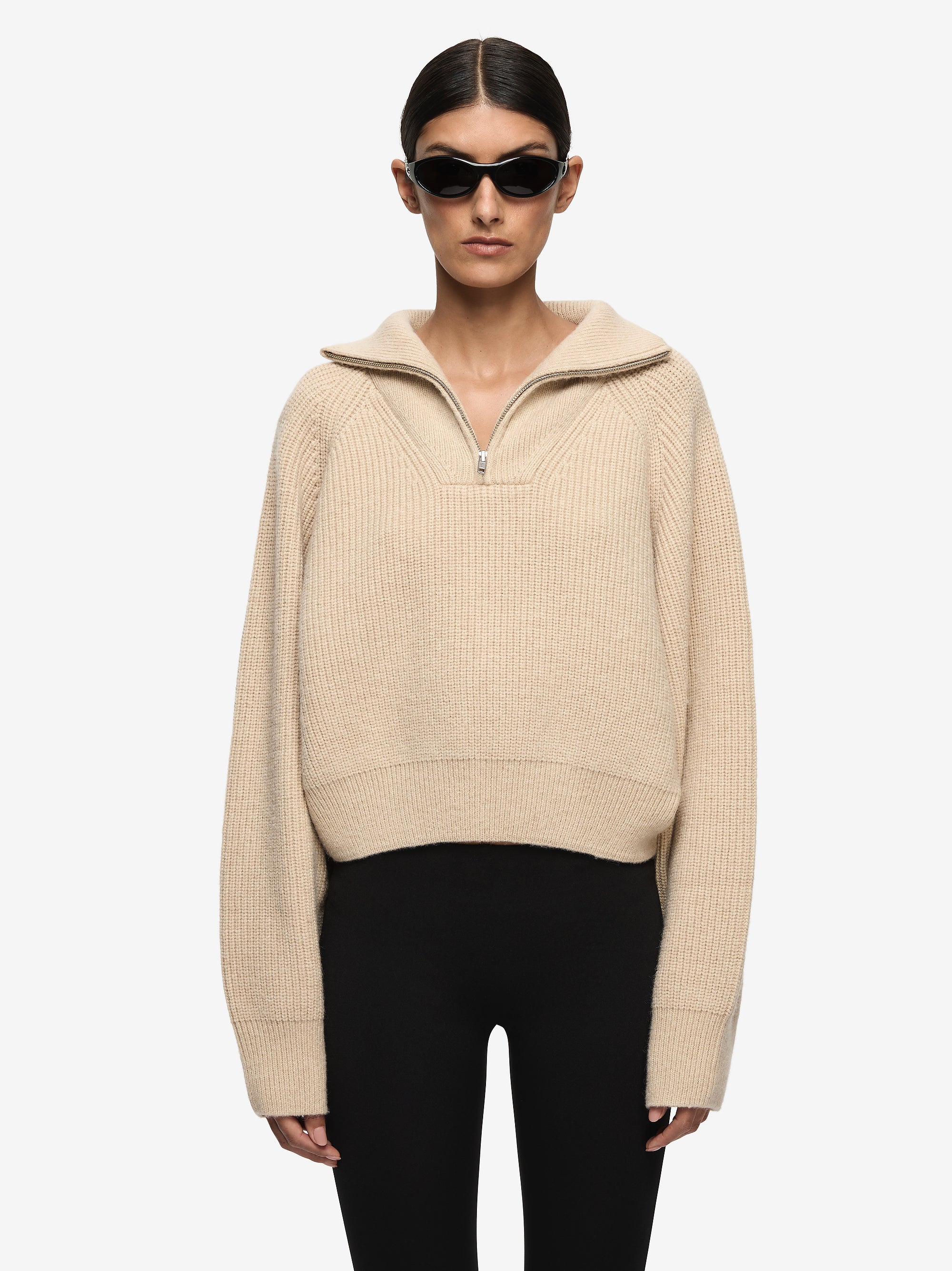 TORIE CROPPED JUMPER - SAND