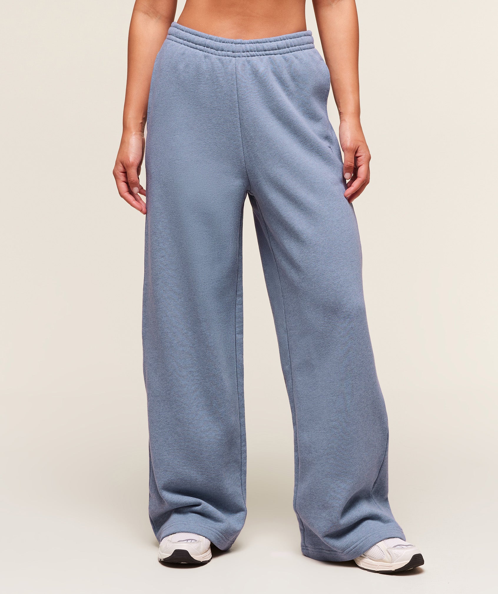 Gymshark Rest Day Sweats 2.0 Wide Leg Joggers - Bros Worn Blue Marl