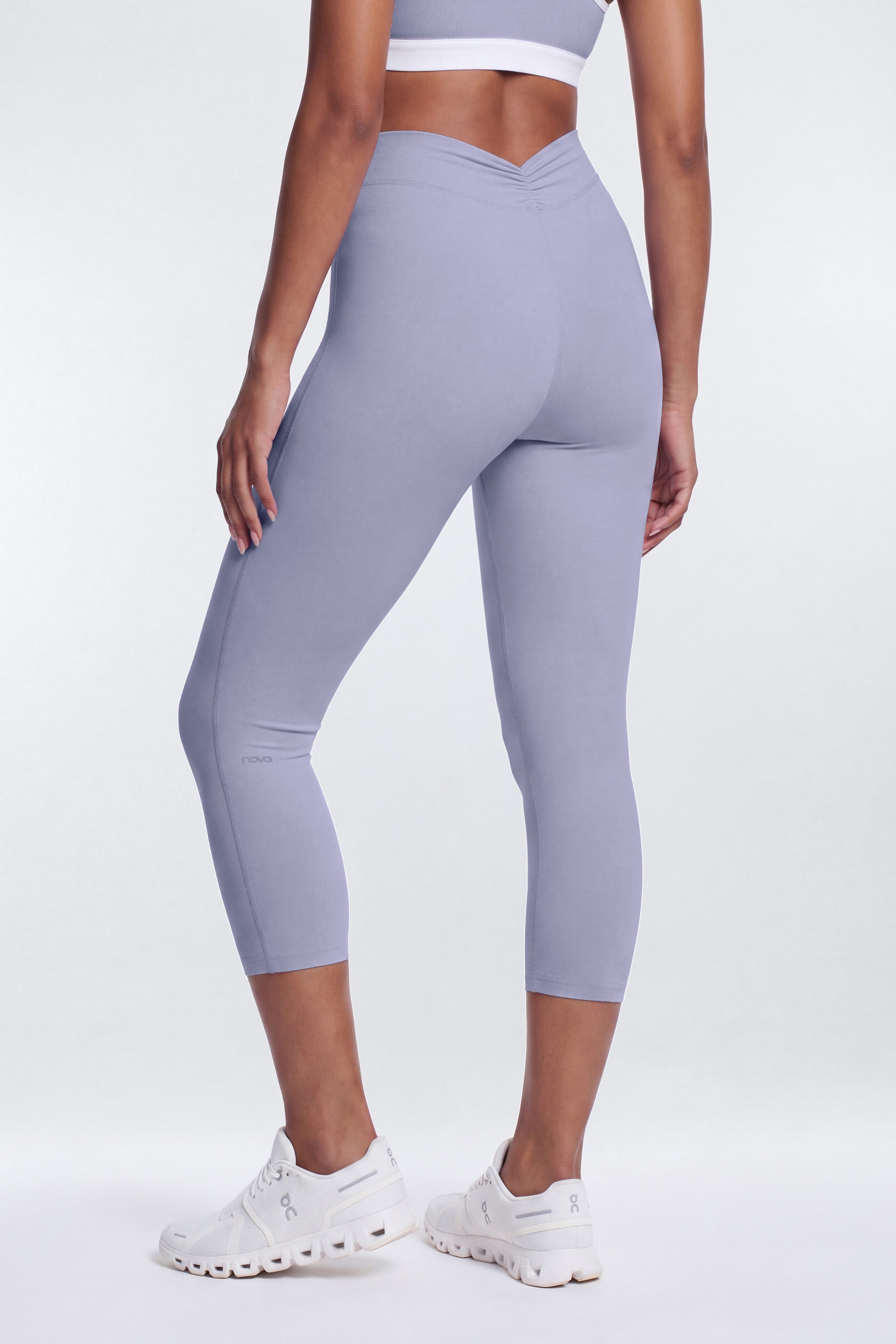 ProStretch™ 17″ Deep V Back Capri Legging - Dusty Lavender