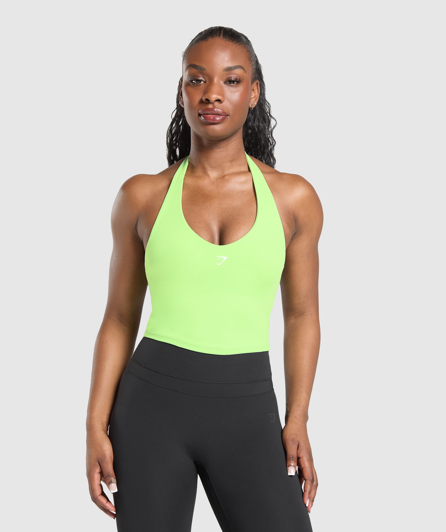 Gymshark Halter Neck Cami with Shelf - Energy Gelato Green