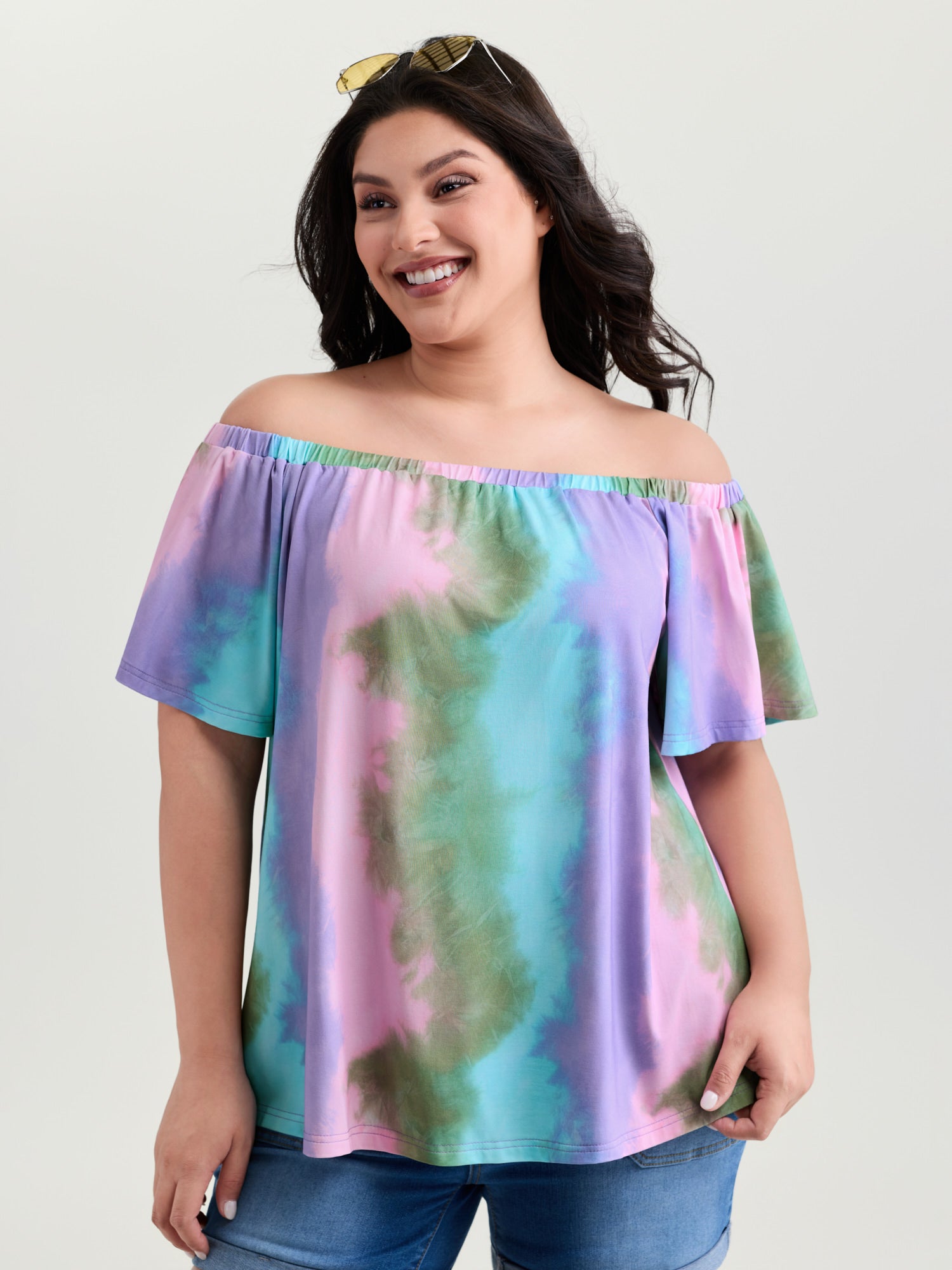 Supersoft Color Gradient Off-Shoulder Top