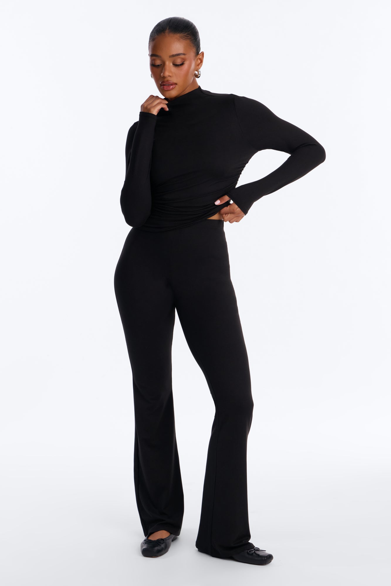 Lielle Mock Neck Pant Set - Black