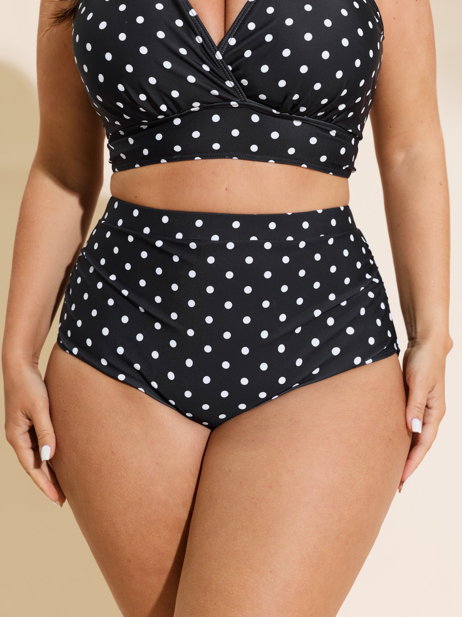 Polka Dots Skinny-Fit Bikini Bottoms